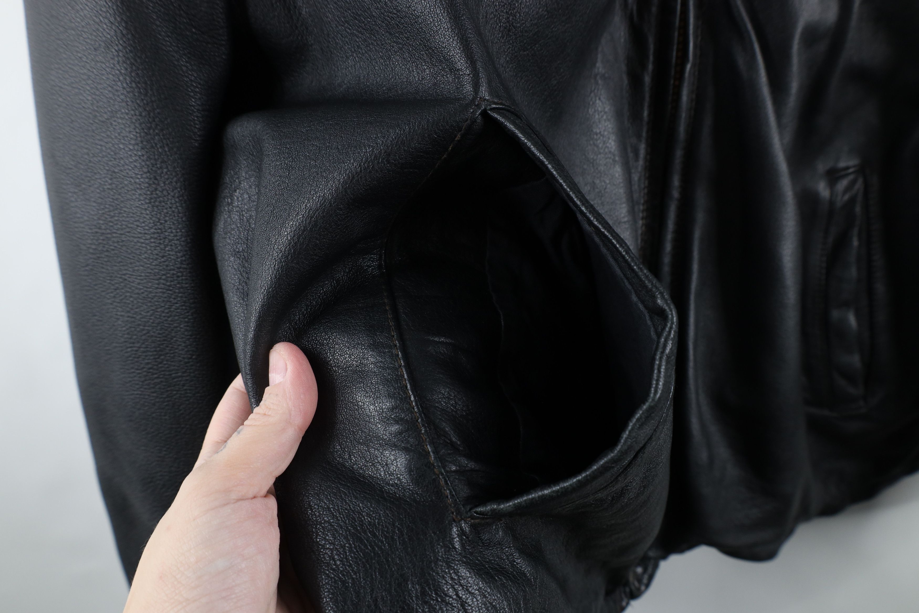 L.L. Bean × Vintage Vintage 90s LL Bean Goatskin Leather Flight Bomber Jacket Size US XXL / EU 58 / 5 - 4 Thumbnail