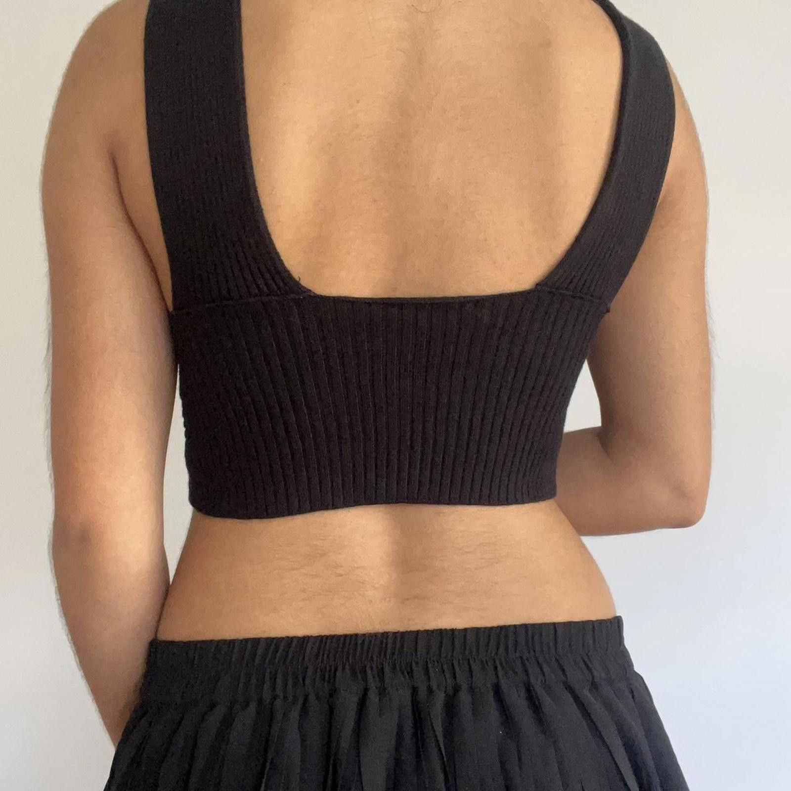 Other Black ribbed knit tank top with a V-neckline and stretchy Size M / US 6-8 / IT 42-44 - 5 Thumbnail