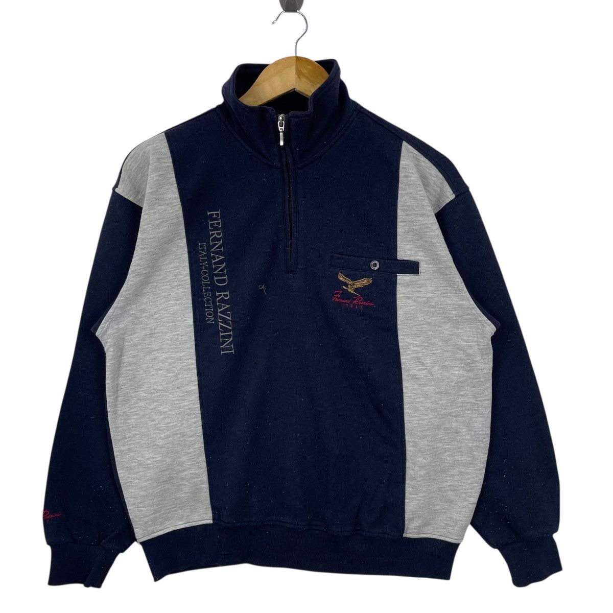 Vintage Vintage Fernand Razzini Italy Half Zipper Sweatshirt Size US M / EU 48-50 / 2 - 2 Thumbnail