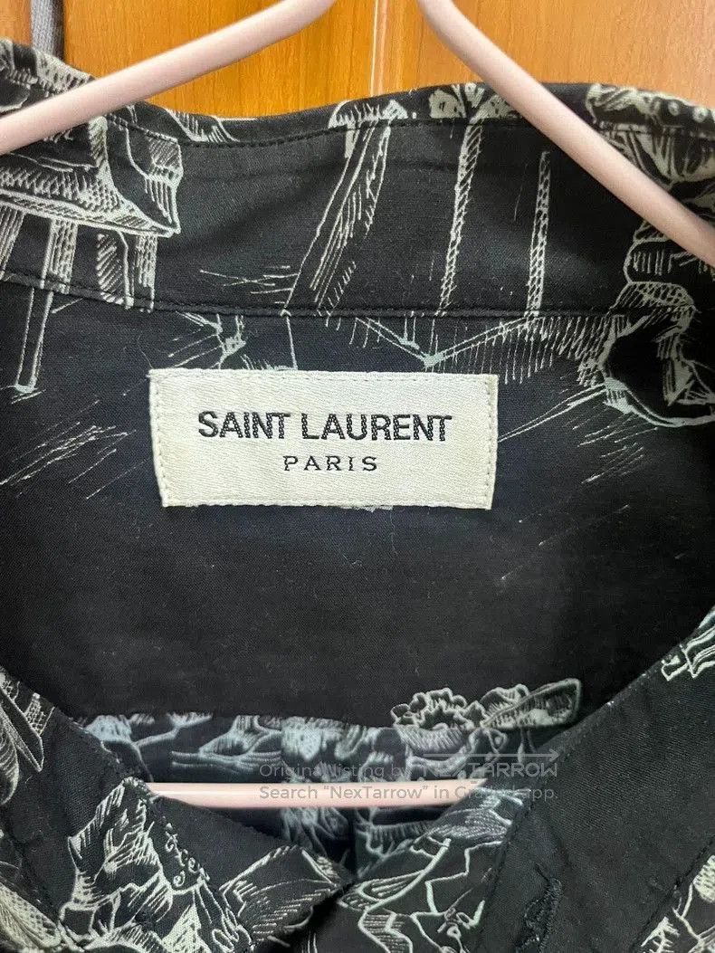 Saint Laurent Paris Saint Laurent Black Skull Short Sleeve Shirt. Size US M / EU 48-50 / 2 - 2 Thumbnail