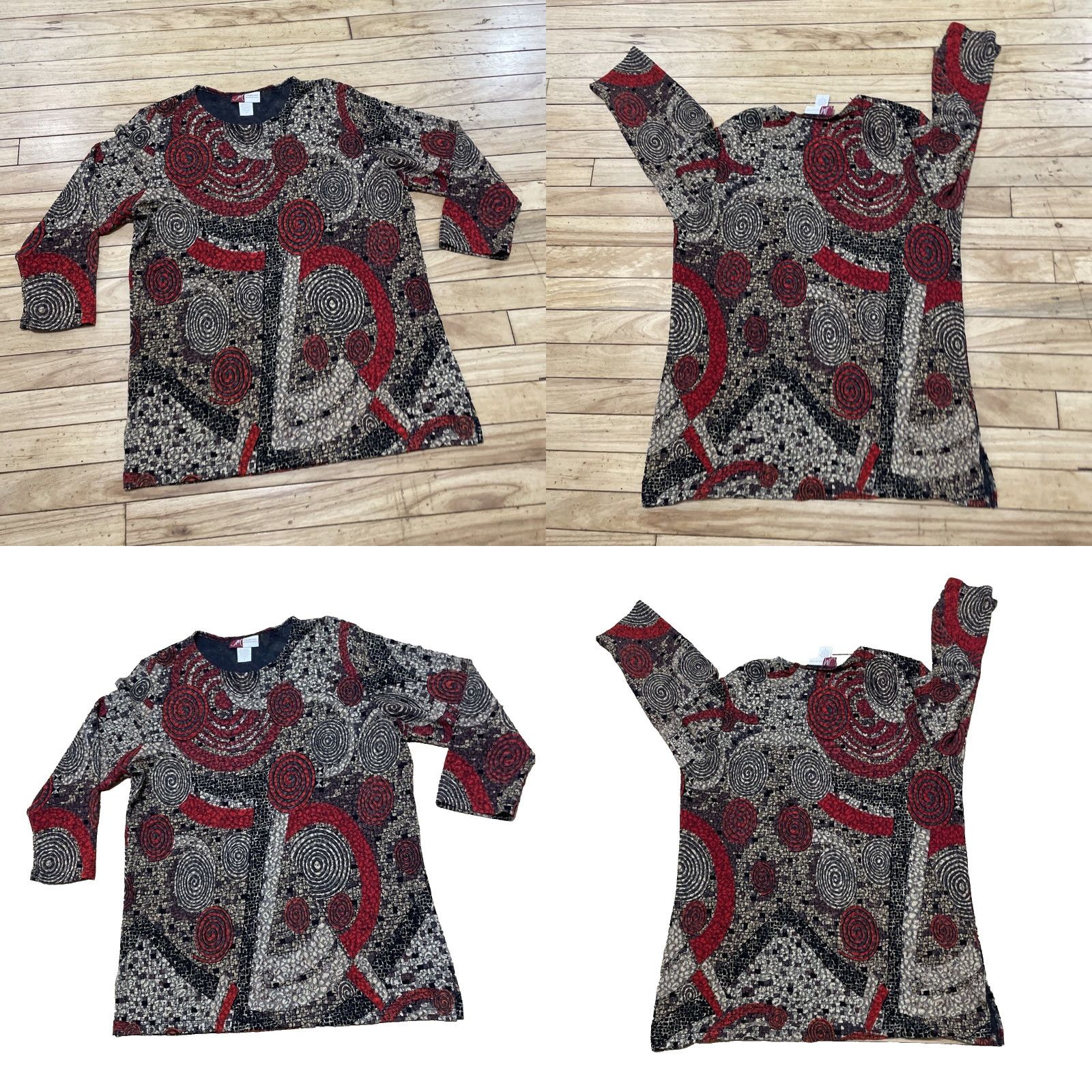 JM Collection JM Collection Top Womens L Made USA Vtg Y2k Abstract Fairy Boho 90s Flowy Large Shirt Multicolor Geometric Crew Neck 3/4 Sleeve Casual Womens Size L / US 10 / IT 46 - 11 Thumbnail
