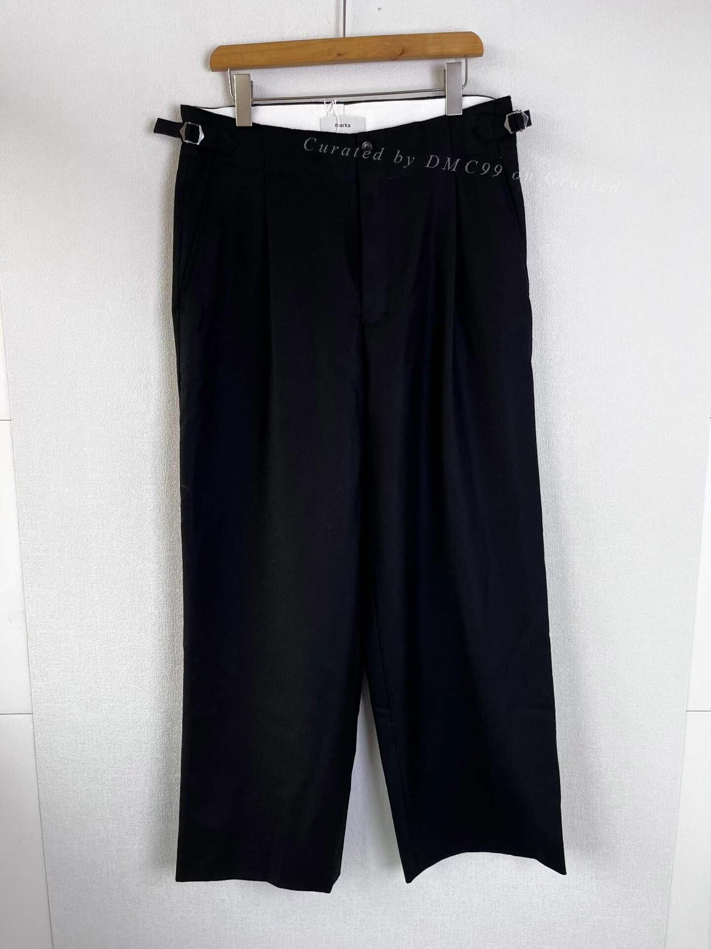 Markaware MARKAWARE Wool Double-Pleated Black Trousers Size US 26 / EU 42 - 1 Thumbnail