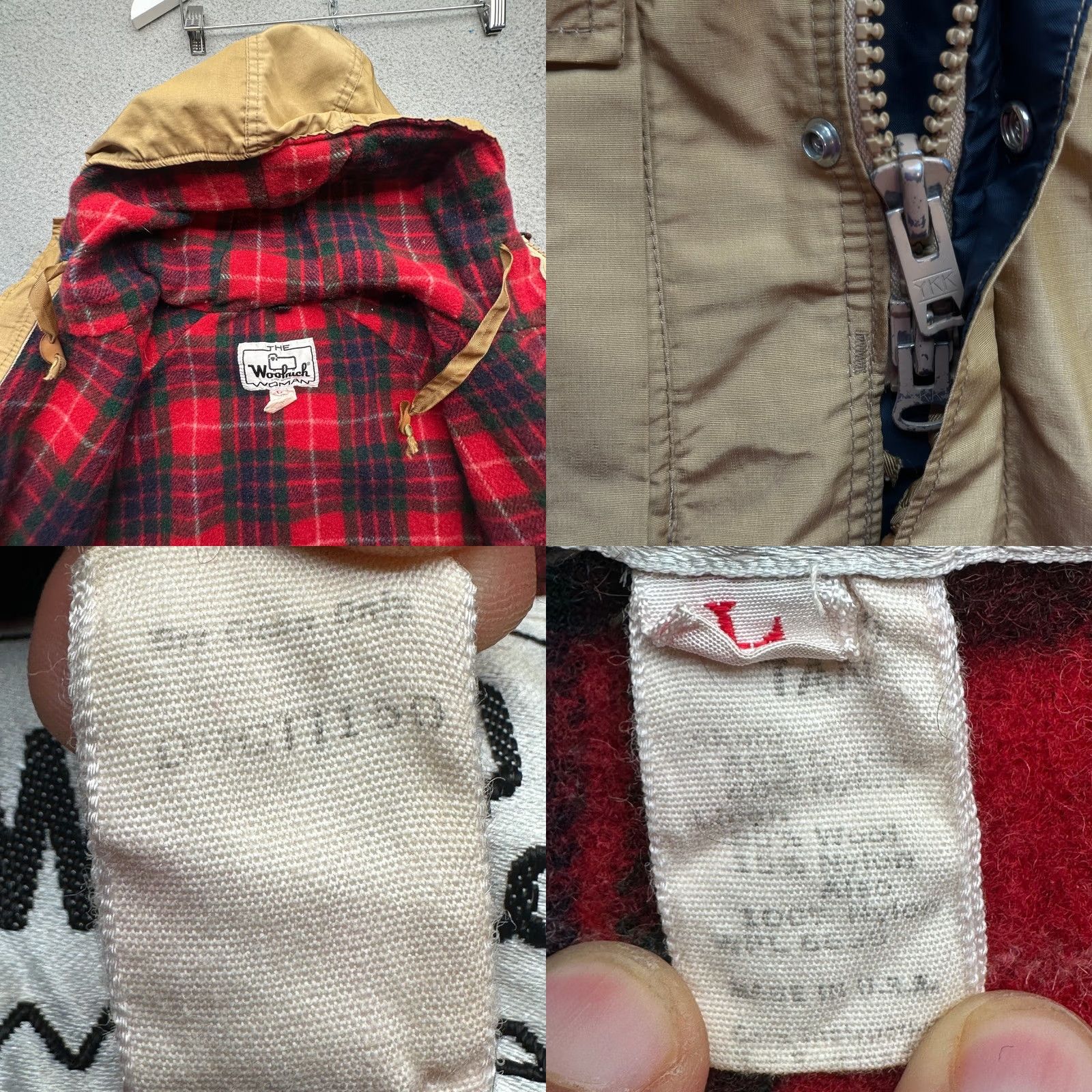 Vintage VINTAGE Woolrich Parka Hooded Jacket Womens Large Wool Lined Brown Plaid Field Coat Coat? Size L / US 10 / IT 46 - 10 Thumbnail