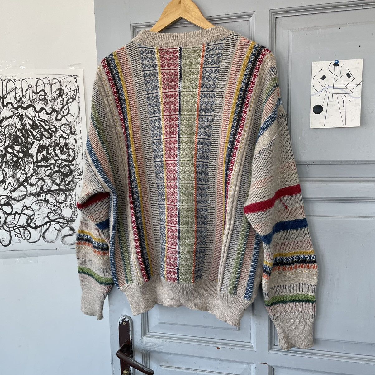 Designer × Vintage Vintage Coogi style Knit Sweater Avantgarde Y2k size M Size US L / EU 52-54 / 3 - 8 Thumbnail