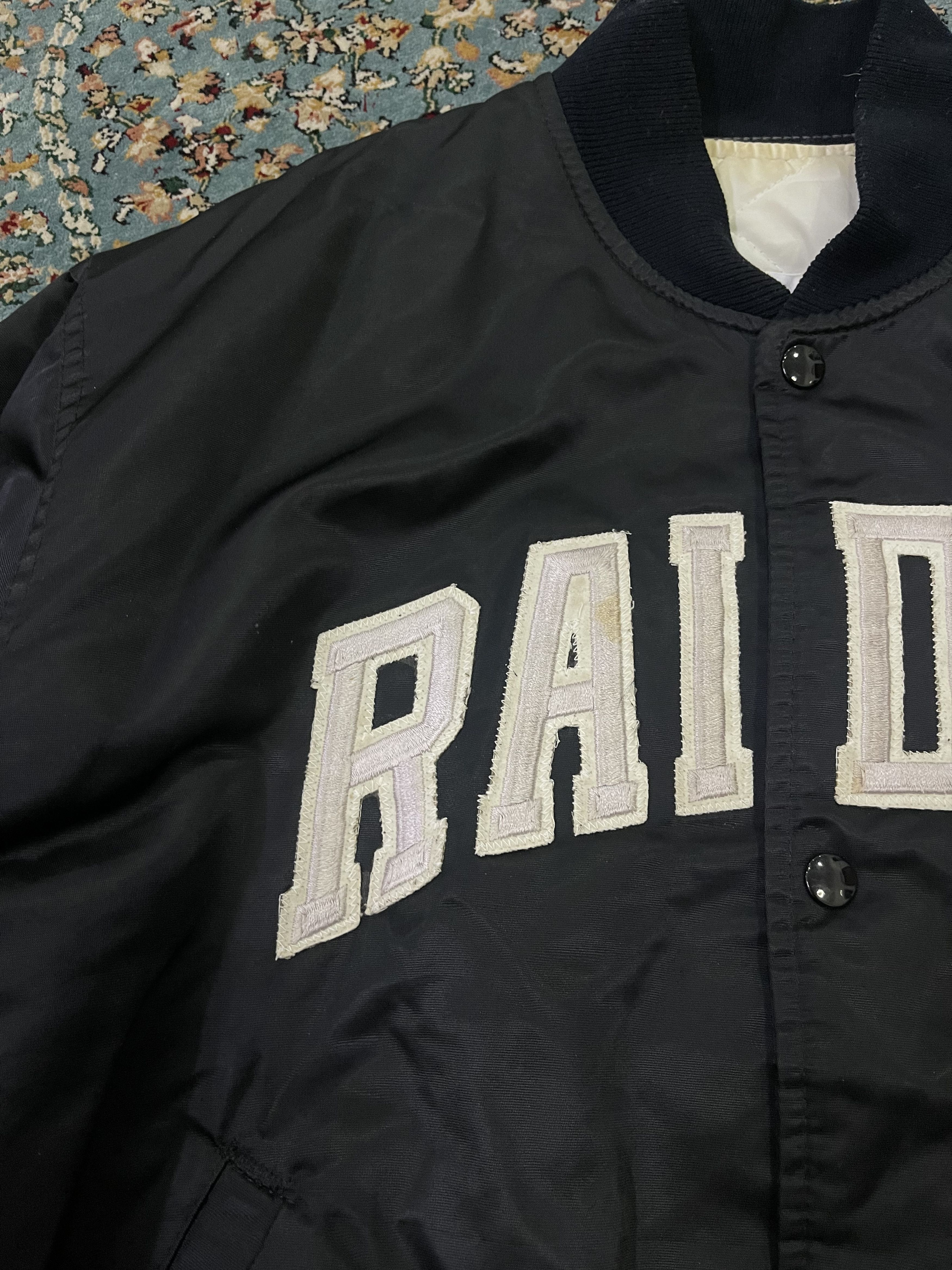 NFL × Vintage Vtg 90s Rare Oakland Raiders Satin Jacket Size US L / EU 52-54 / 3 - 4 Thumbnail
