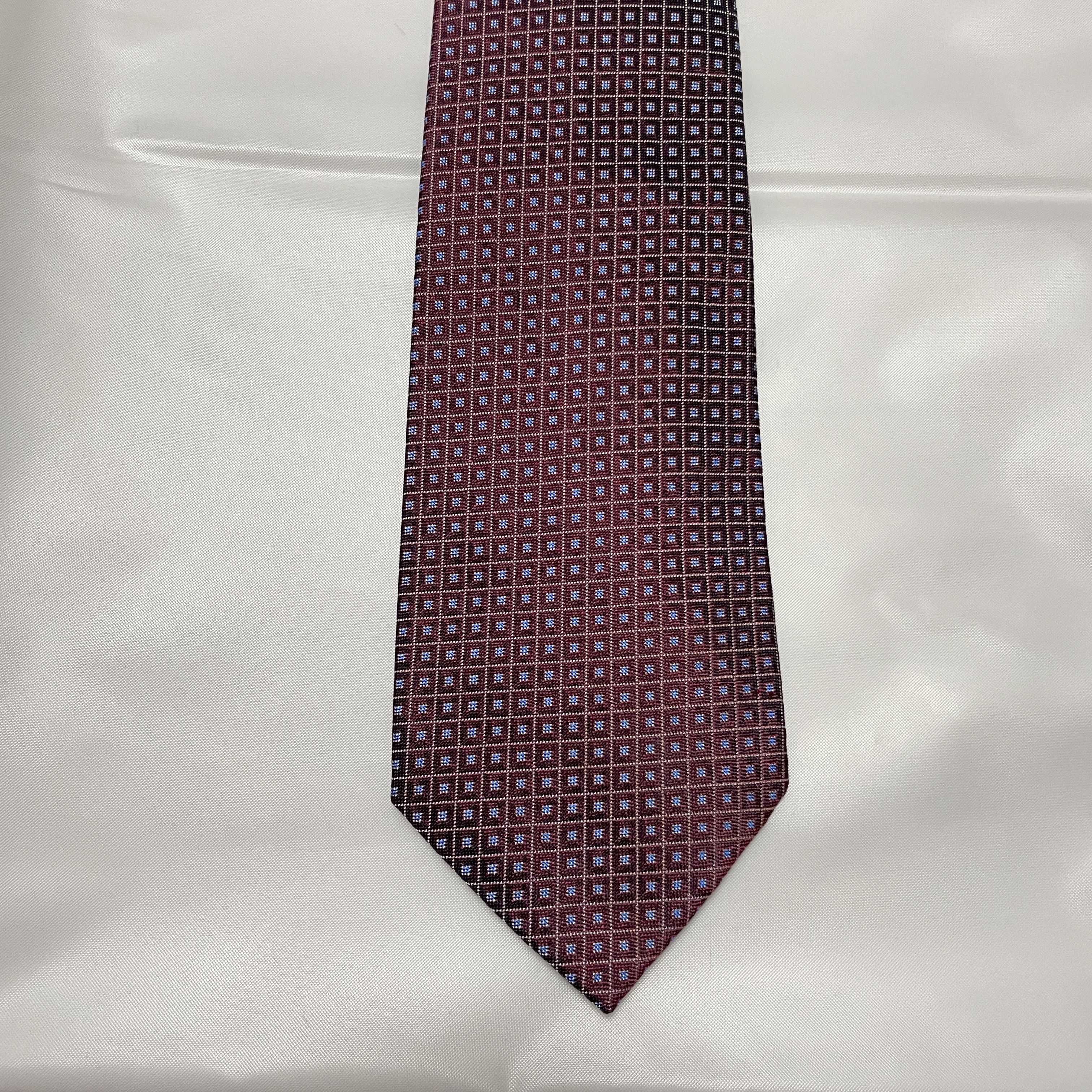 Drakes classic square pattern Burgundy tie