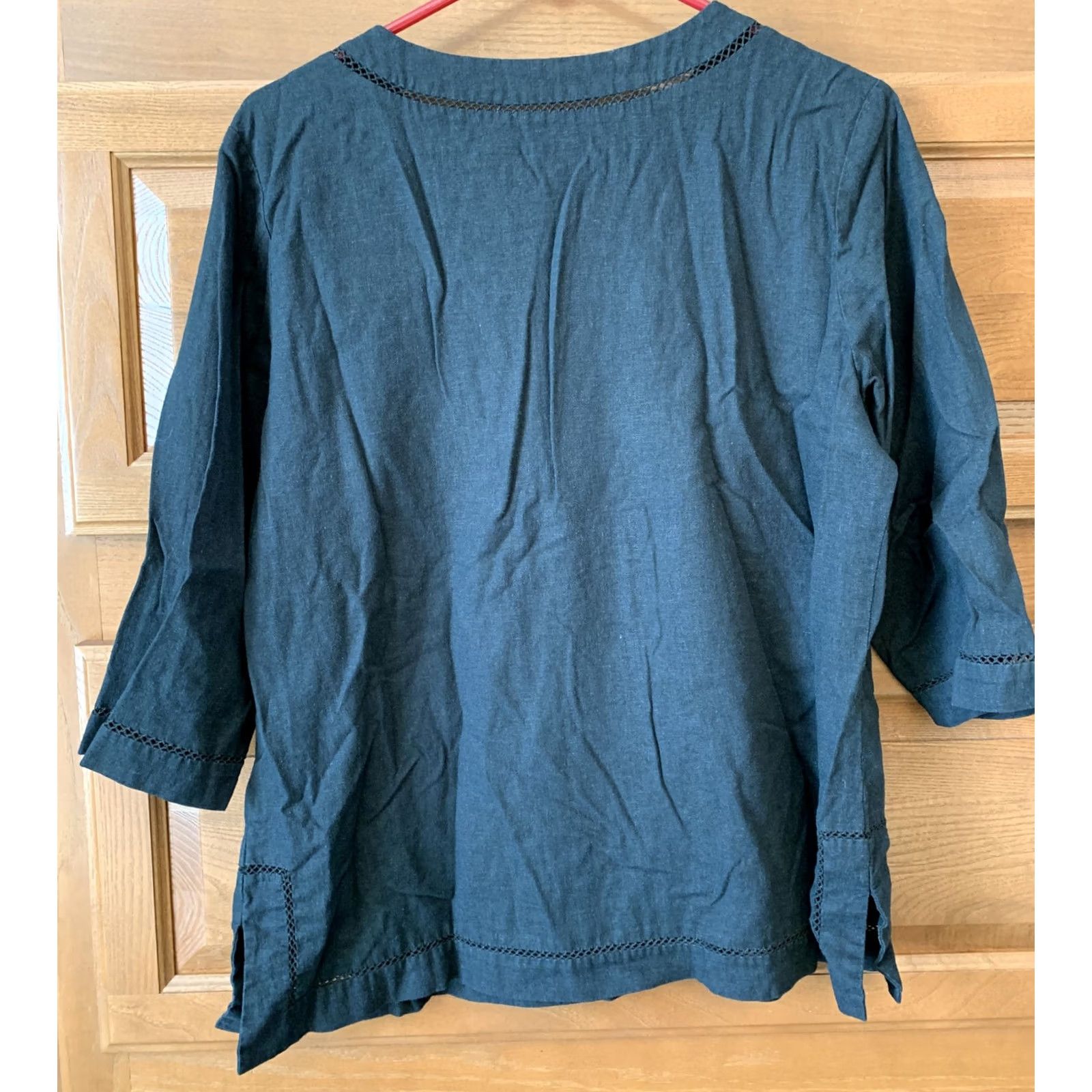 Vintage Womans linen Top Black Jaclyn Smith XL Size XL / US 12-14 / IT 48-50 - 6 Thumbnail