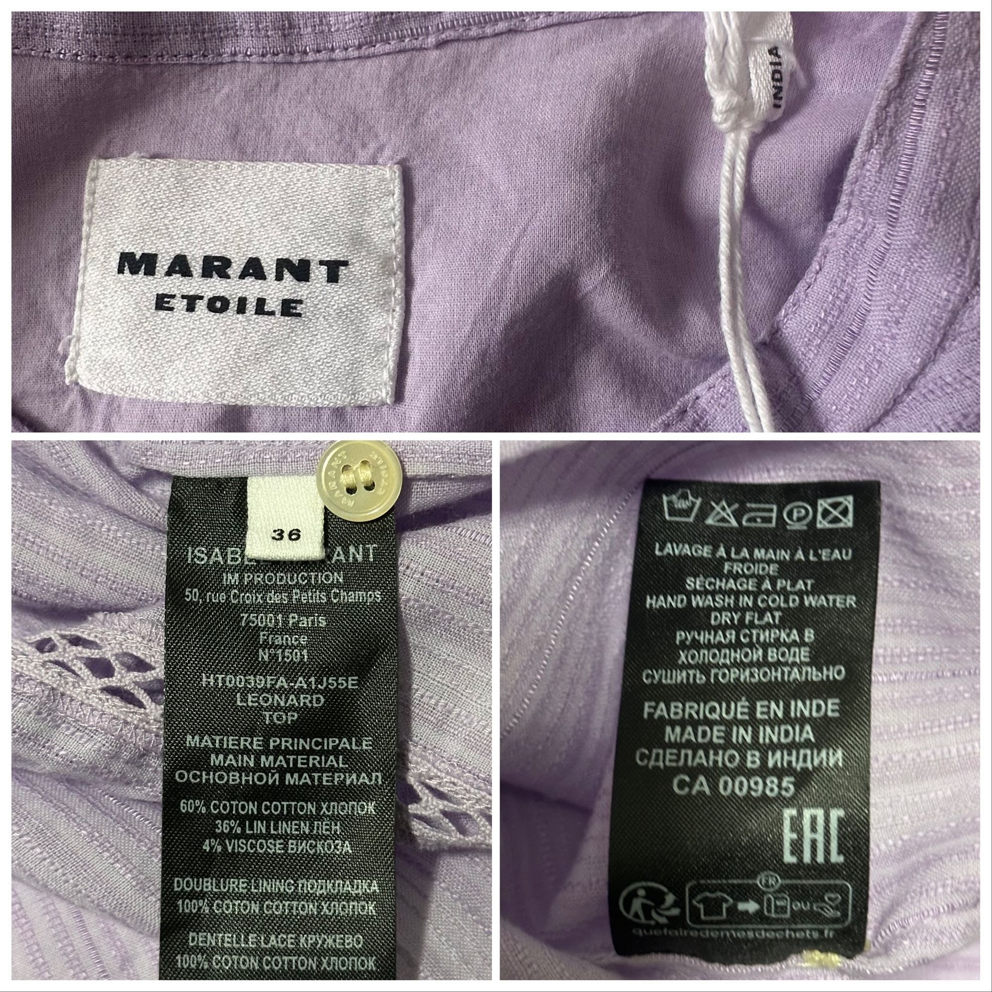 Isabel Marant Etoile Isabel Marant Etoile Leonard Pleated Long Sleeve Blouse, Si Size XS / US 0-2 / IT 36-38 - 4 Thumbnail