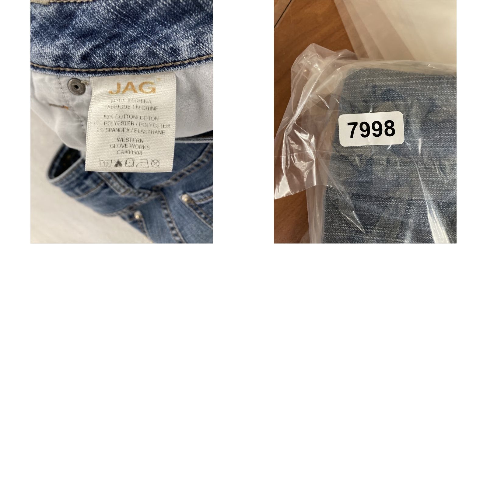 AG Jeans VINTAGE Jag Jeans Jeans Womens 6P Low Rise Straight Leg Studded blue denim 90s Womens Size 29" - 9 Thumbnail