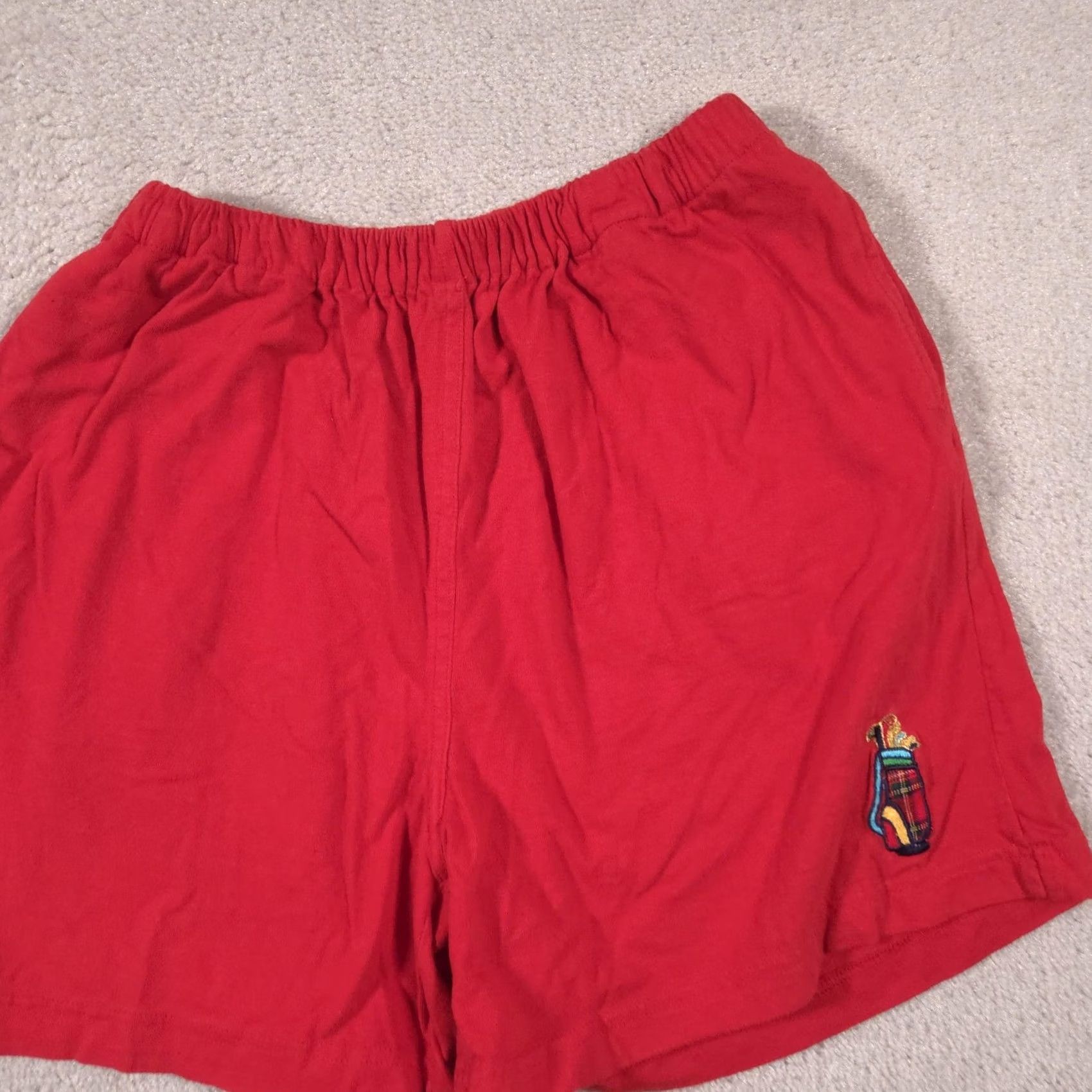 Vintage Ac-tiv-ology Shorts Womens Large Red Sweat Elastic Waist Embroidered Golf Size 36" / US 14 / IT 50 - 3 Thumbnail