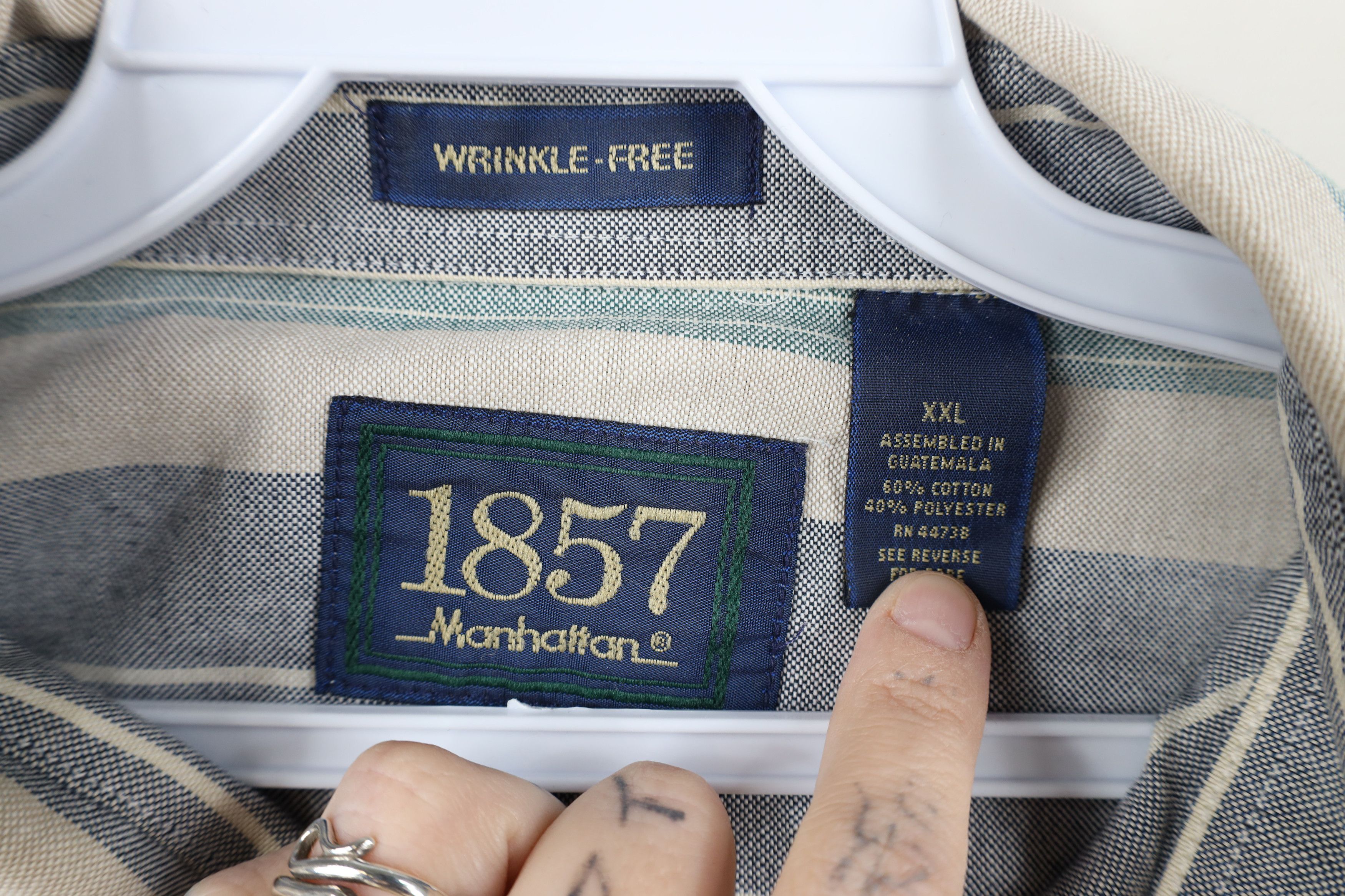 Vintage Vintage 90s Streetwear Block Collared Button Down Shirt Size US XXL / EU 58 / 5 - 8 Thumbnail