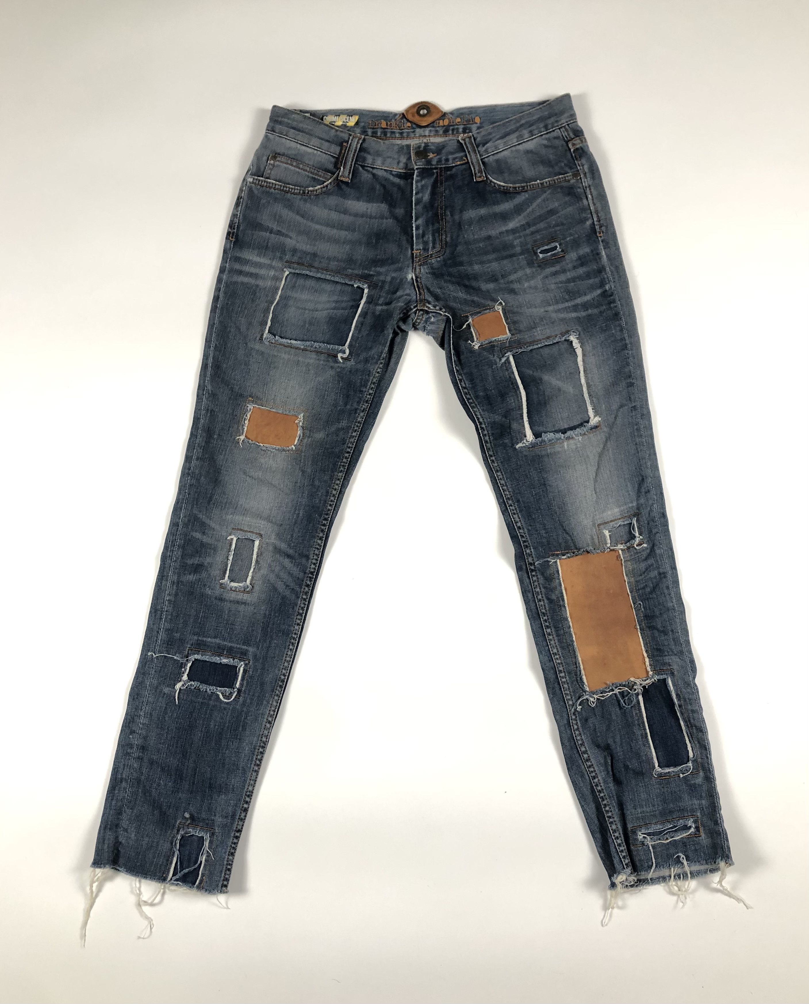 Frankie Morello Frankie Morello Leather Patches Vulcano Super Skinny Jeans Size US 32 / EU 48 - 1 Thumbnail