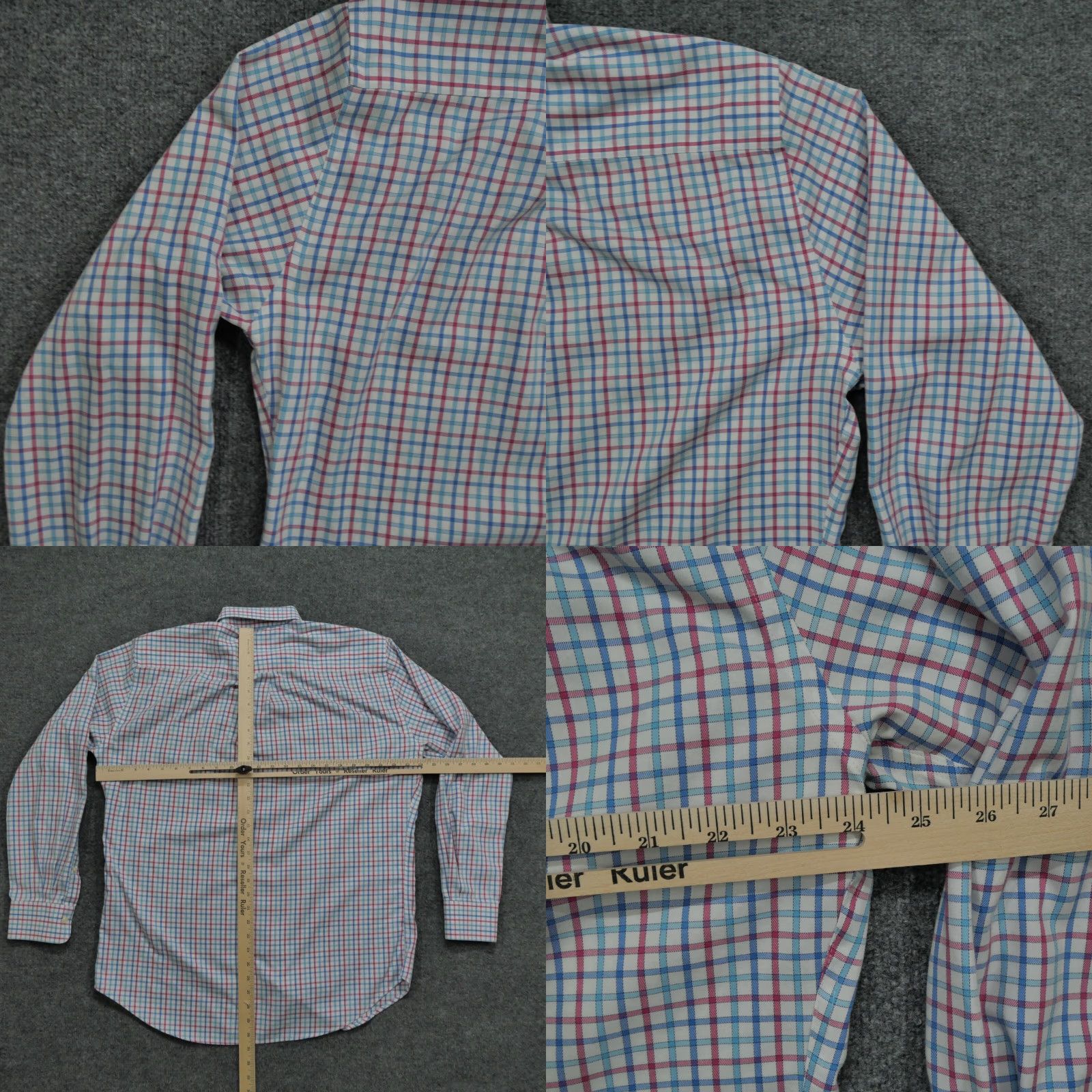 Peter Millar Peter Millar Shirt Mens Large Blue Red Plaid Button Up Long Sleeve Nanoluxe Knit Cotton Casual Classic Preppy Logo Mens Size US L / EU 52-54 / 3 - 8 Thumbnail