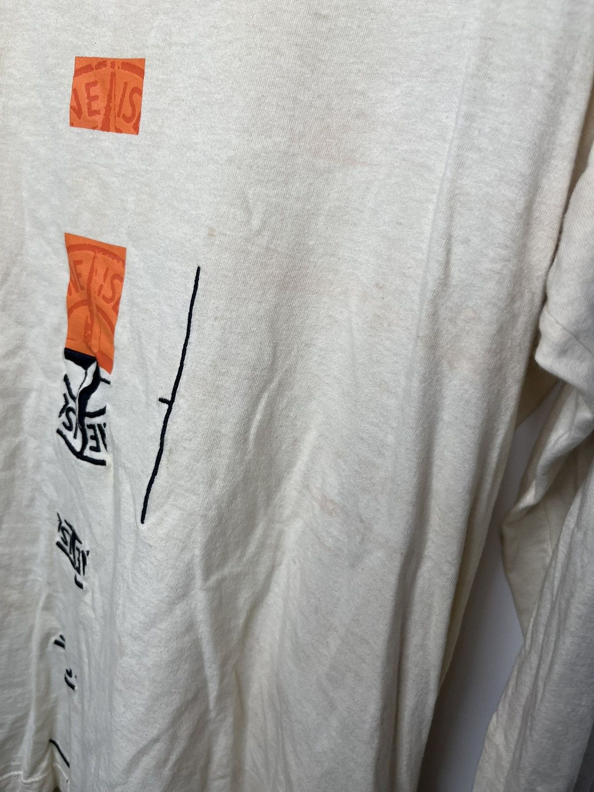 Stone Island STONE ISLAND Long Sleeve T Shirt Size Large Cream White Size US L / EU 52-54 / 3 - 4 Thumbnail