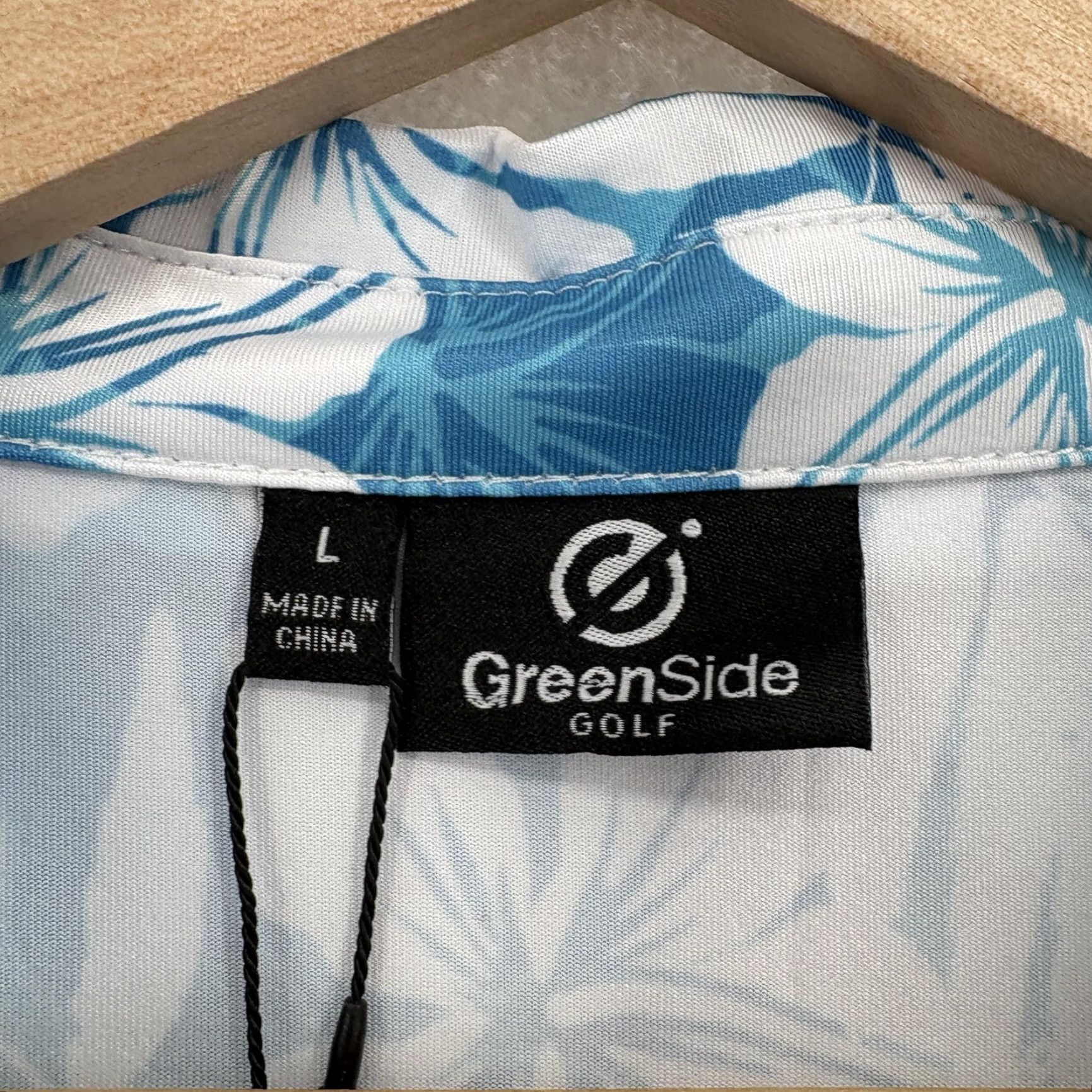 Vintage GreenSide Golf Polo Shirt Mens Large Blue Hibiscus Floral Stretch Performance Shirt Size US L / EU 52-54 / 3 - 3 Thumbnail