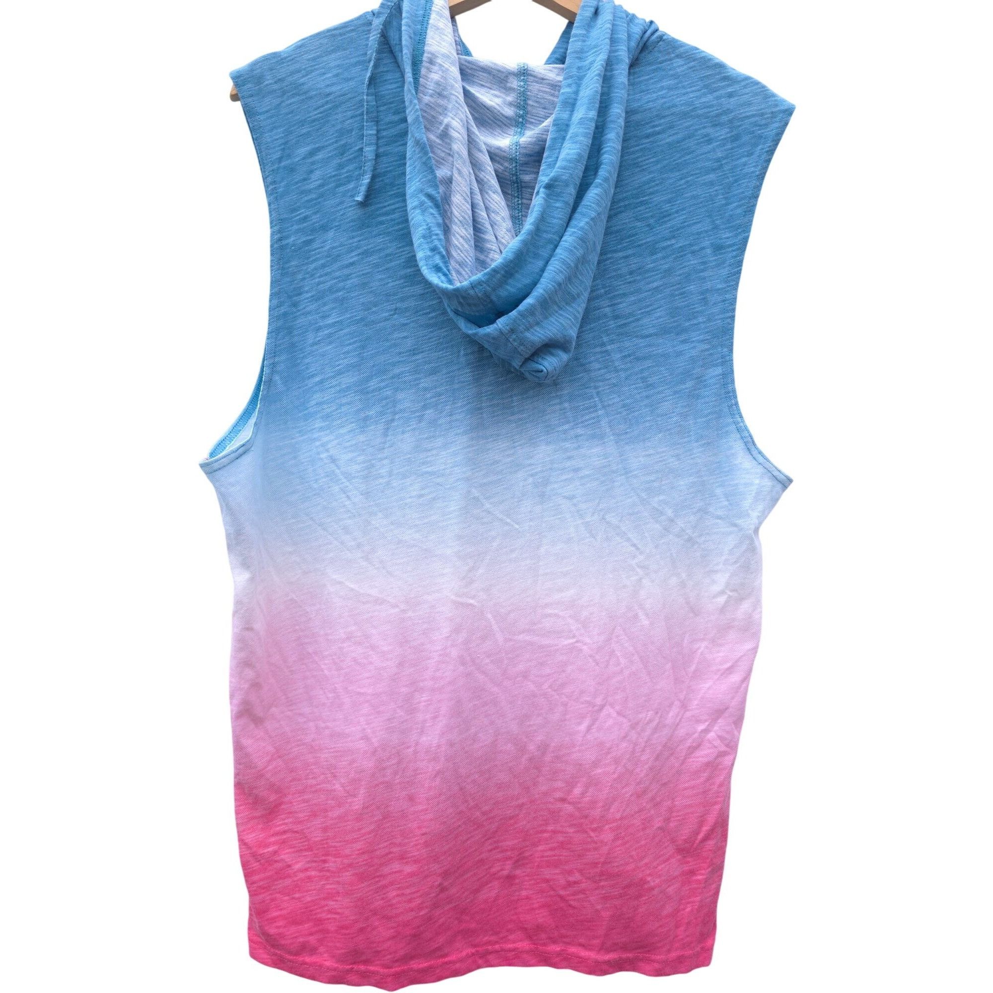 American Rag American Rag Womens Sleeveless Hooded Top Medium Blue & Pink Size M / US 6-8 / IT 42-44 - 4 Thumbnail