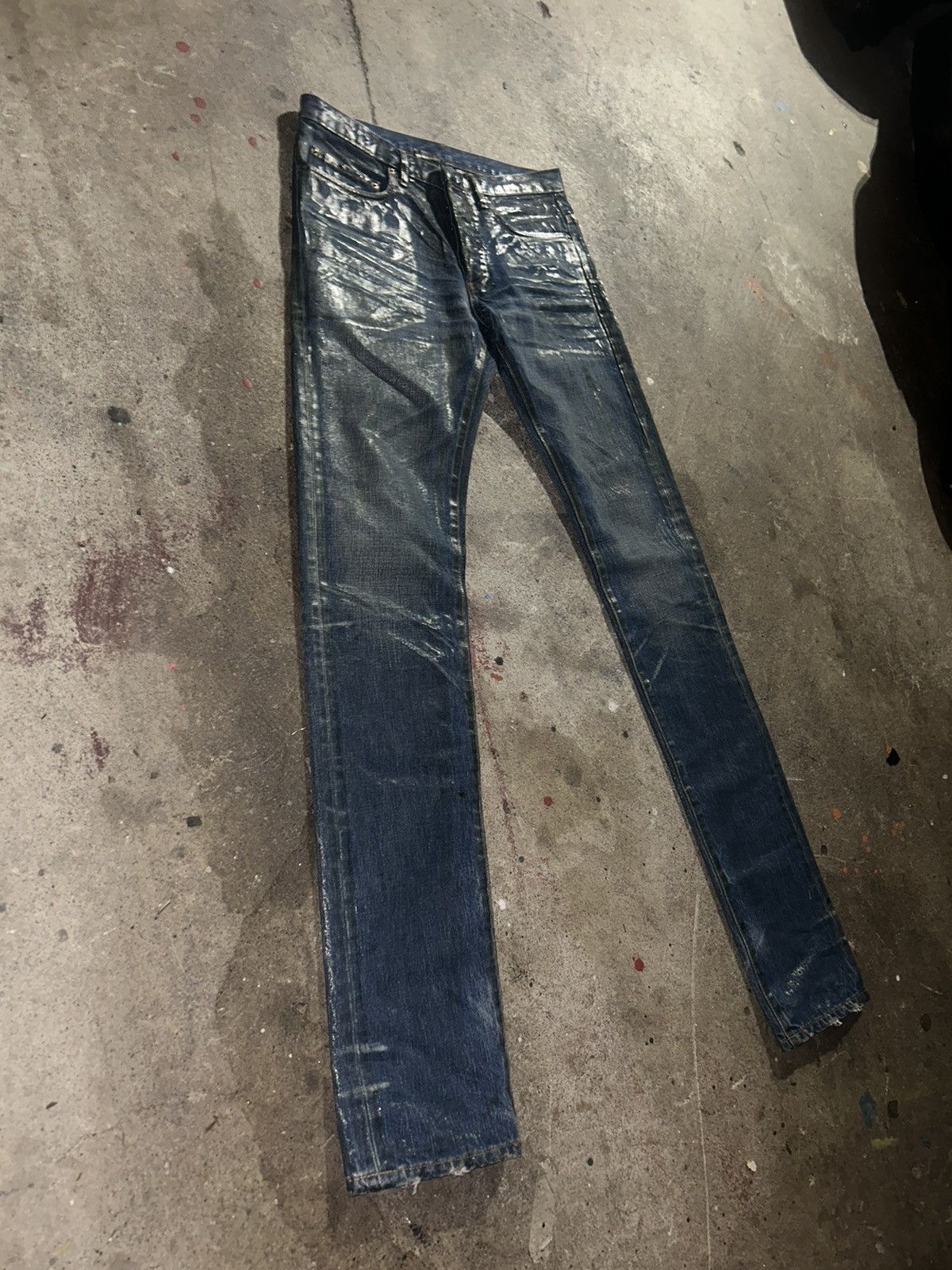 Dior × Hedi Slimane Dior 2005 Waxed ‘Luster’ Denim Size US 31 - 1 Thumbnail
