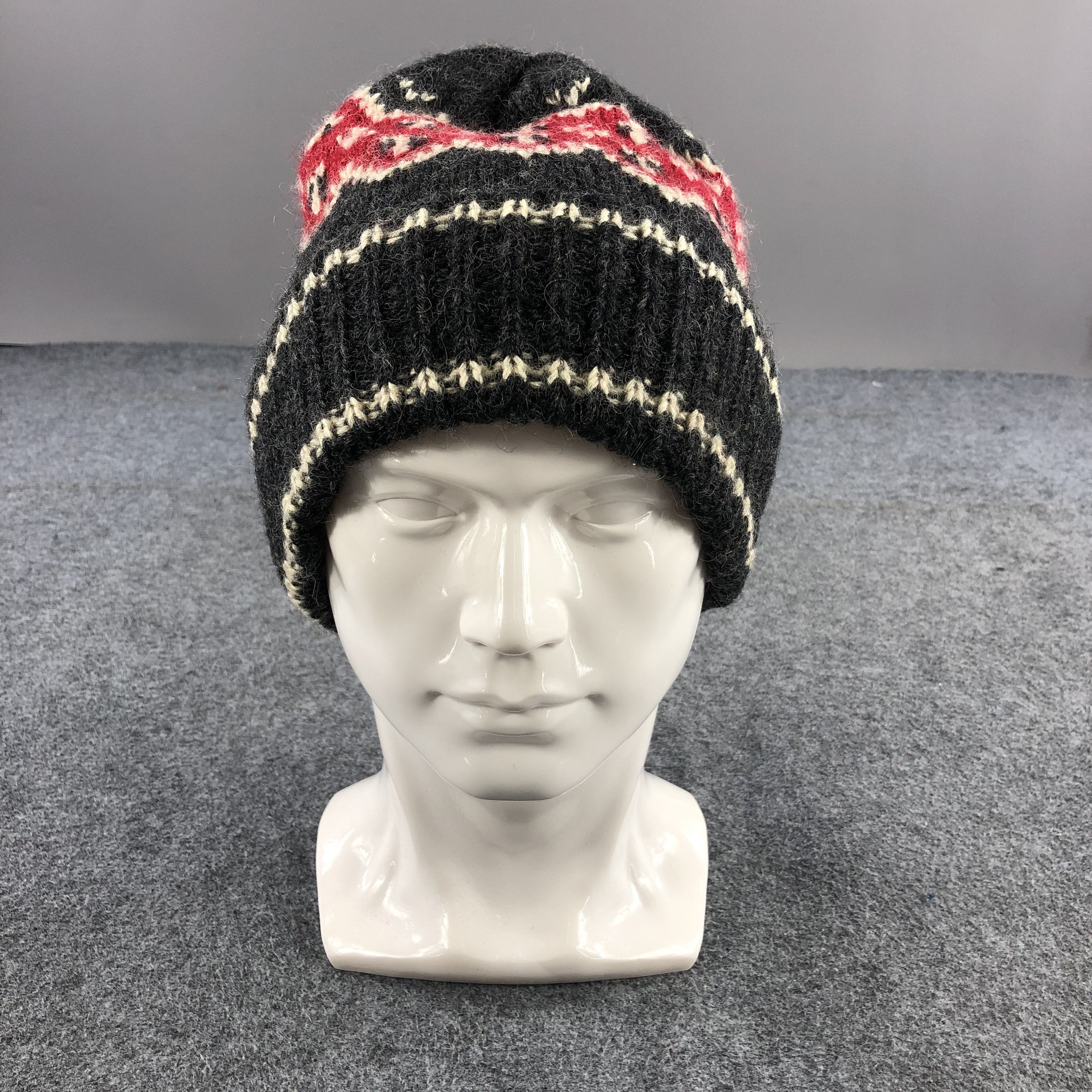 Vintage Fair Isle Knitted Wool Beanie Snowcap Snow Hat B227 Size ONE SIZE - 1 Thumbnail