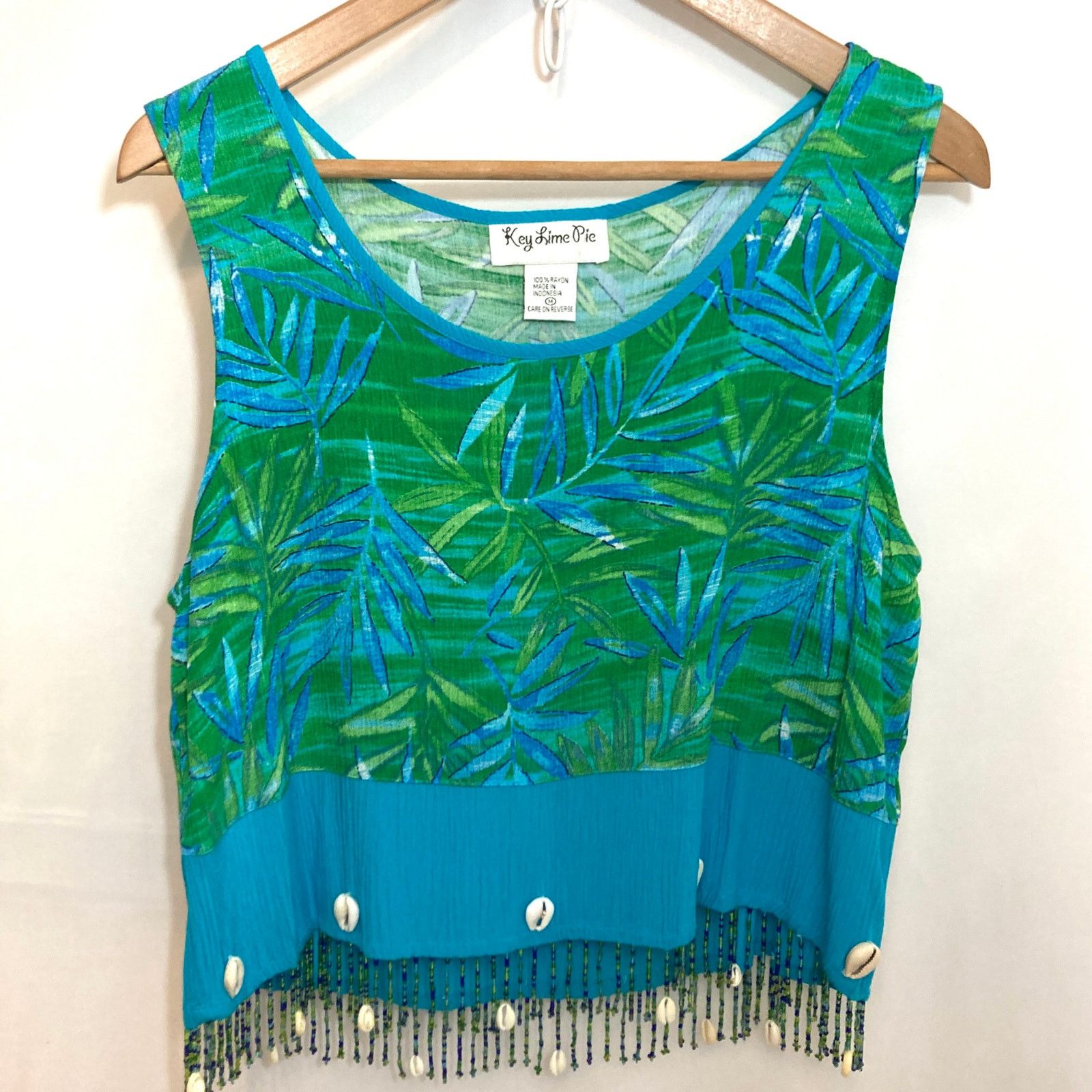 Other Vintage Key Lime Pie Tropical Top Pants 2 Piece Matching Set Size 28" / US 6 / IT 42 - 7 Thumbnail