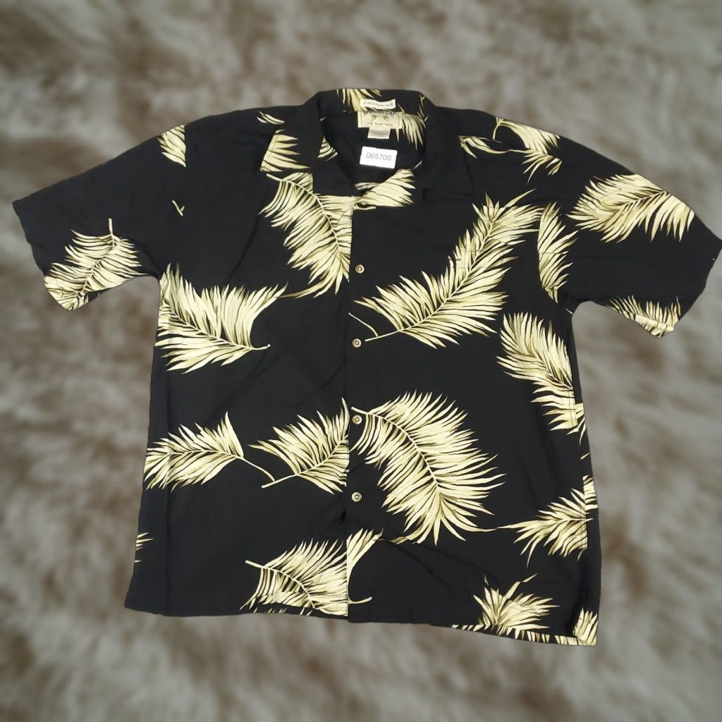 Vintage Bamboo Cay Shirt Mens Size Large Black-Viscose Rayon Button-Up Short Sleeve Hawaiian Aloha Classic Logo Pockets Size US L / EU 52-54 / 3 - 1 Thumbnail