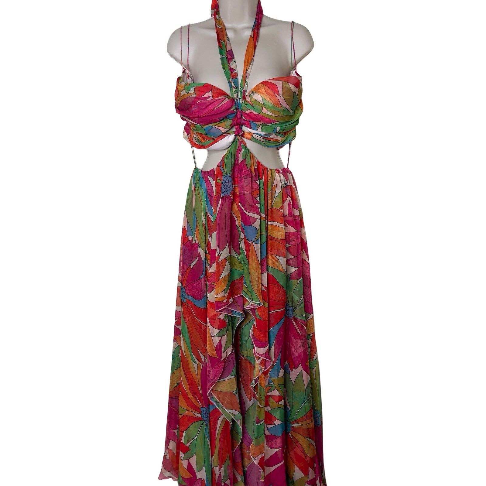 Ronny Kobo Ronny Kobo Natasha jungle high low maxi cut out dress sz XL Size XL / US 12-14 / IT 48-50 - 4 Thumbnail