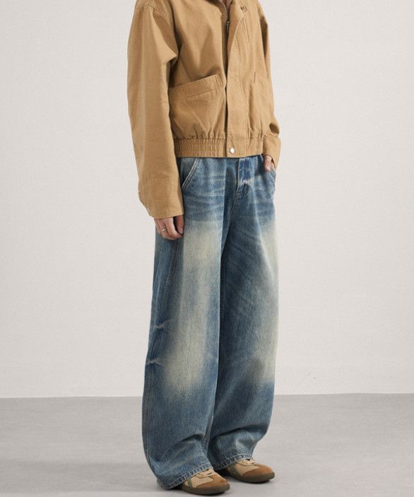 Japanese Brand American wide-leg whiskered baggy jeans for men Size US 32 / EU 48 - 3 Thumbnail