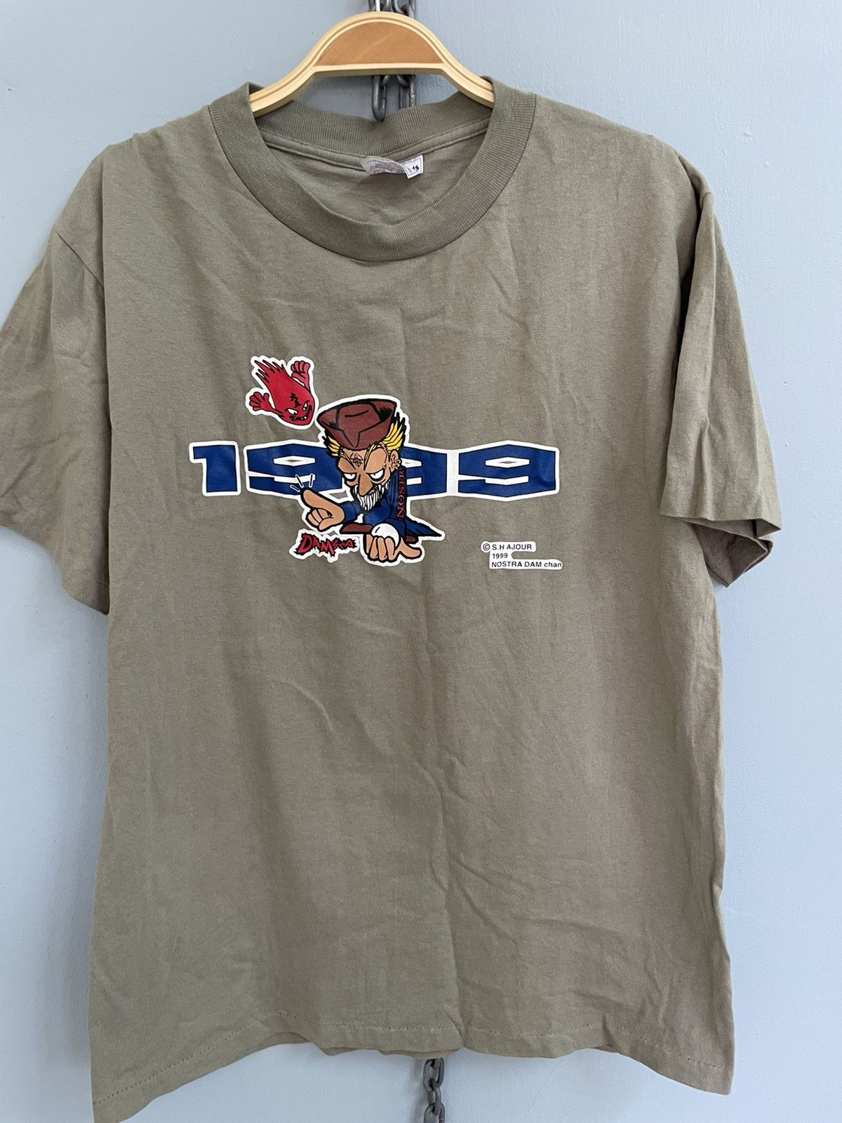 Japanese Brand Vintage 1999 Nostra Dam chan Japanese anime t shirt Size US M / EU 48-50 / 2 - 3 Thumbnail