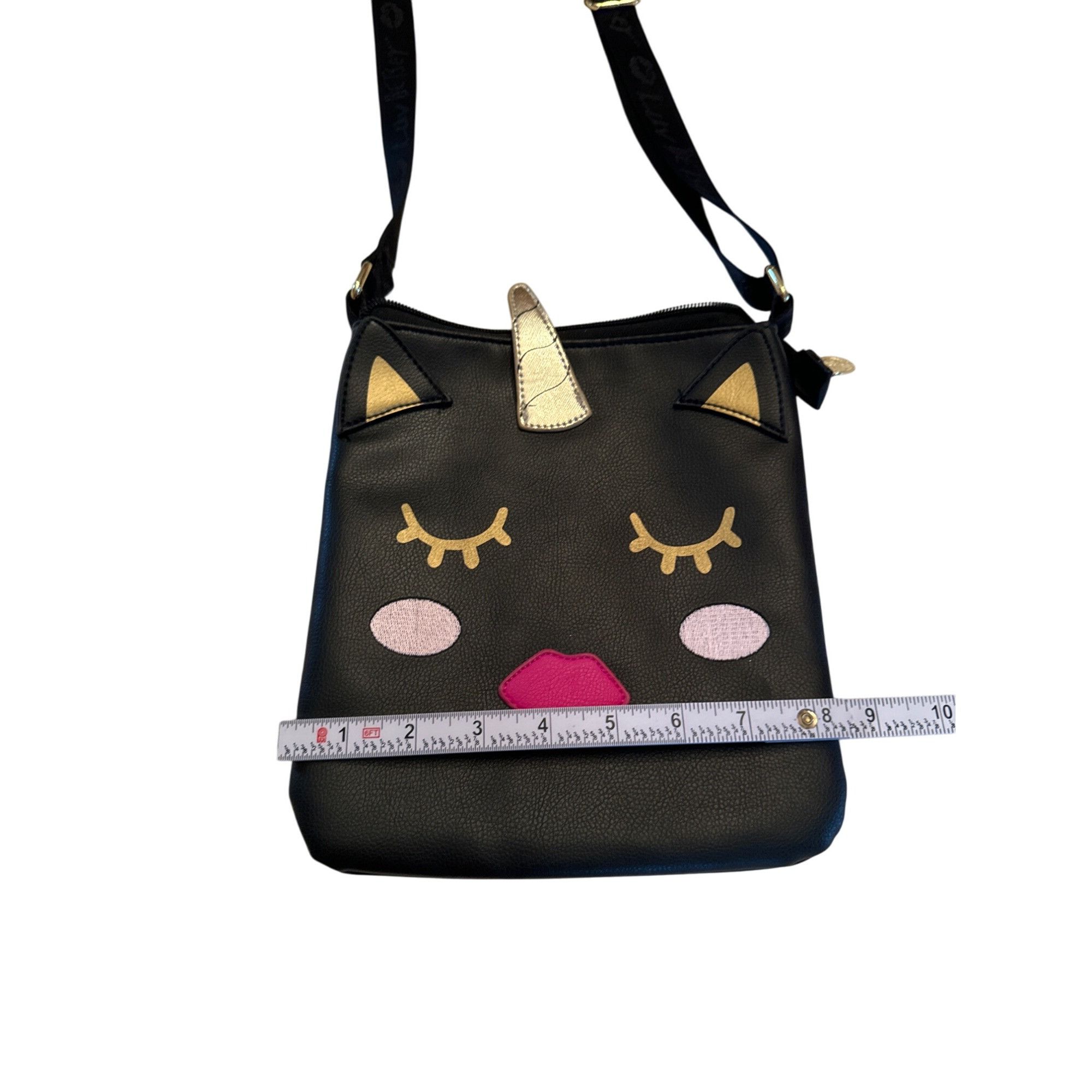Betsey Johnson Betsey Johnson Womens Black Kitten Face Shoulder Bag 9.5"x8. Size ONE SIZE - 5 Thumbnail