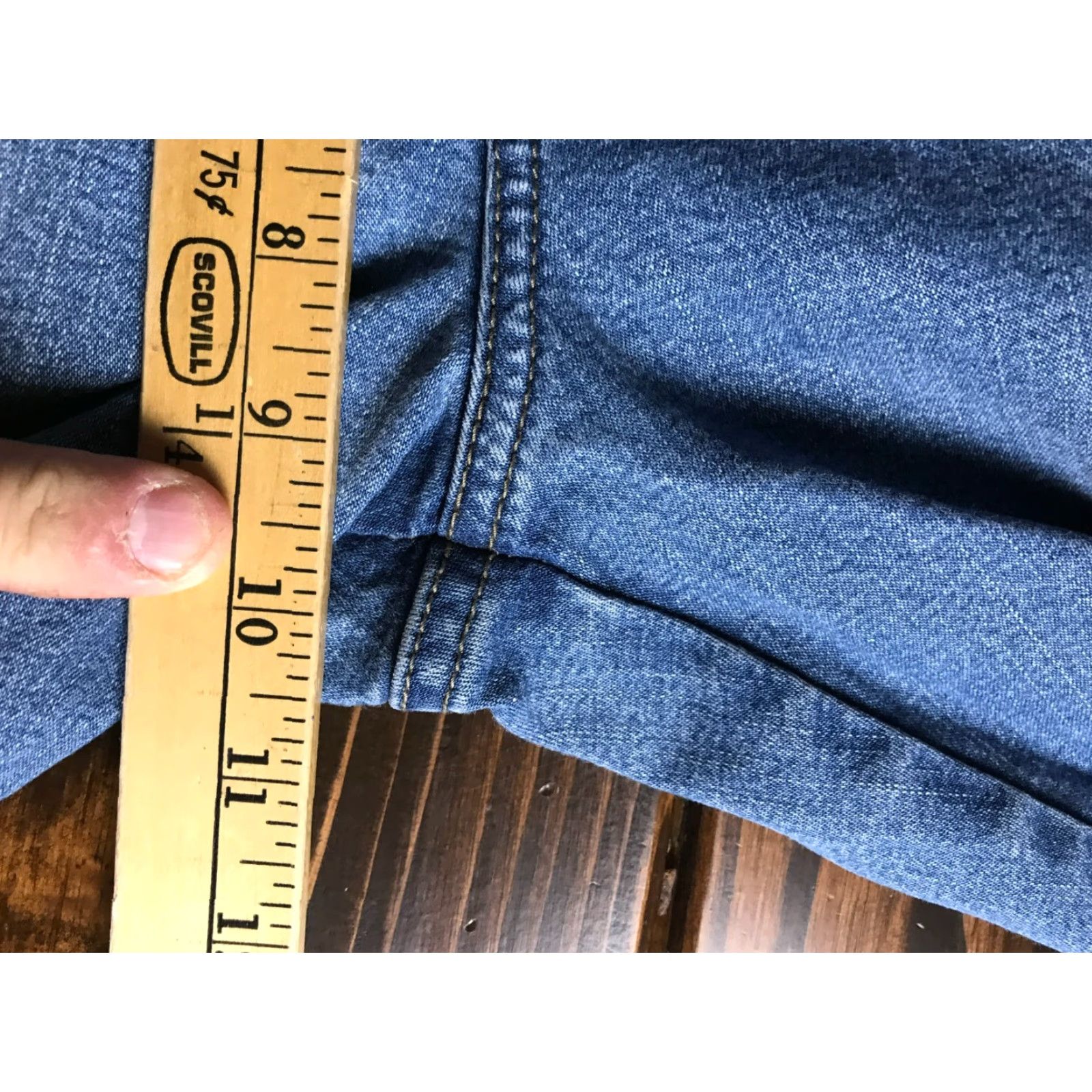 Lee Lee Jeans Women's Capri Jeans 12M Blue Denim Cuffed Pockets Capri Regular 20in Inseam Mid Rise Size 24" / US 00 / IT 34 - 5 Thumbnail