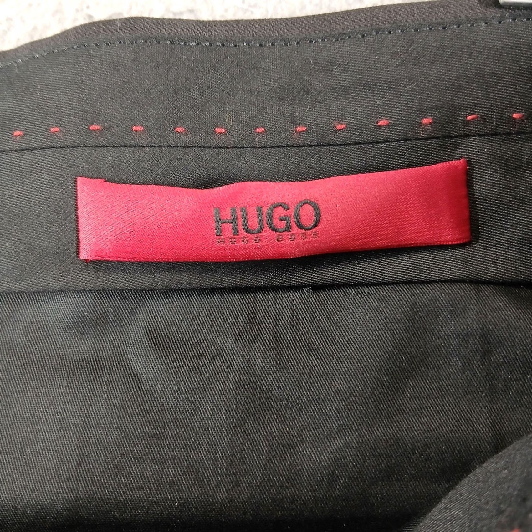Hugo Boss HUGO BOSS Red Label Dress Pants Flat Front Slim Fit 34R Black Dress Pants Mens Slim Fit Black 34R Size US 34 / EU 50 - 4 Thumbnail
