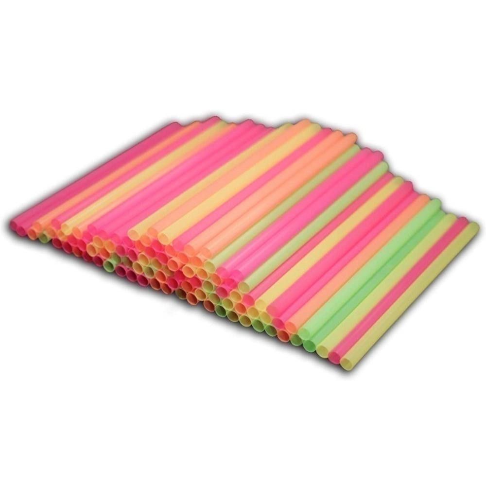 Designer 100 Pack of 10 1/2" x 1/2" Extra Wide Smoothie Boba Straws Size ONE SIZE - 2 Thumbnail
