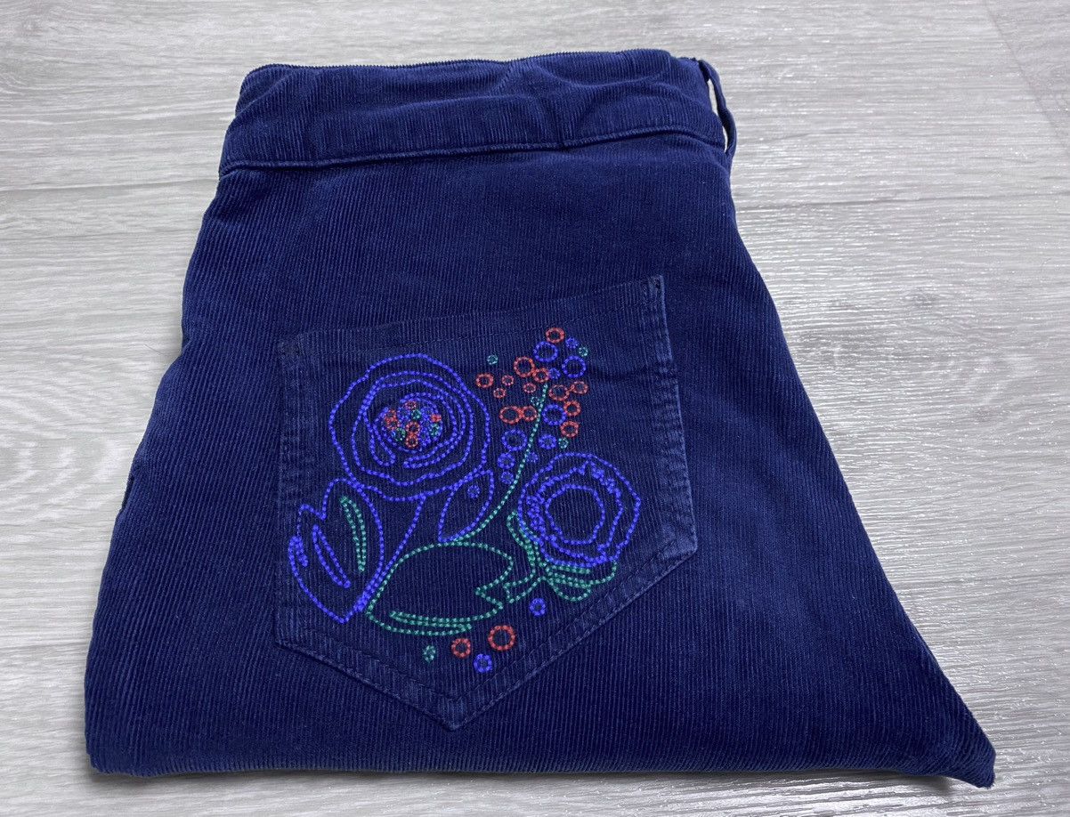Kenzo Vintage Kenzo Teenager Blue Corduroy Pant Trouser Embroidery Size 24" / US 00 / IT 34 - 22 Thumbnail