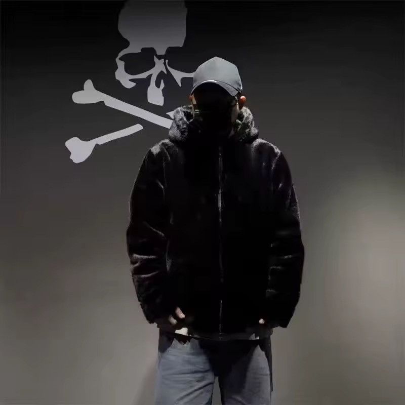 Other Gothic Skull Fur Loose Hooded Jacket Sweatshirt Size US L / EU 52-54 / 3 - 4 Thumbnail