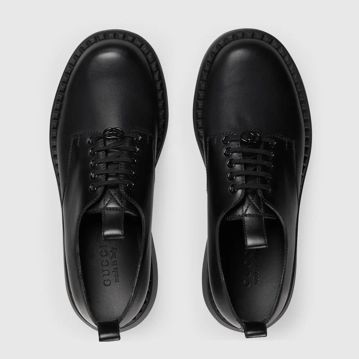 Gucci o1mt1gz0325 Interlocking G Lace-Up Shoes in Black Size US 12.5 / EU 45-46 - 4 Thumbnail