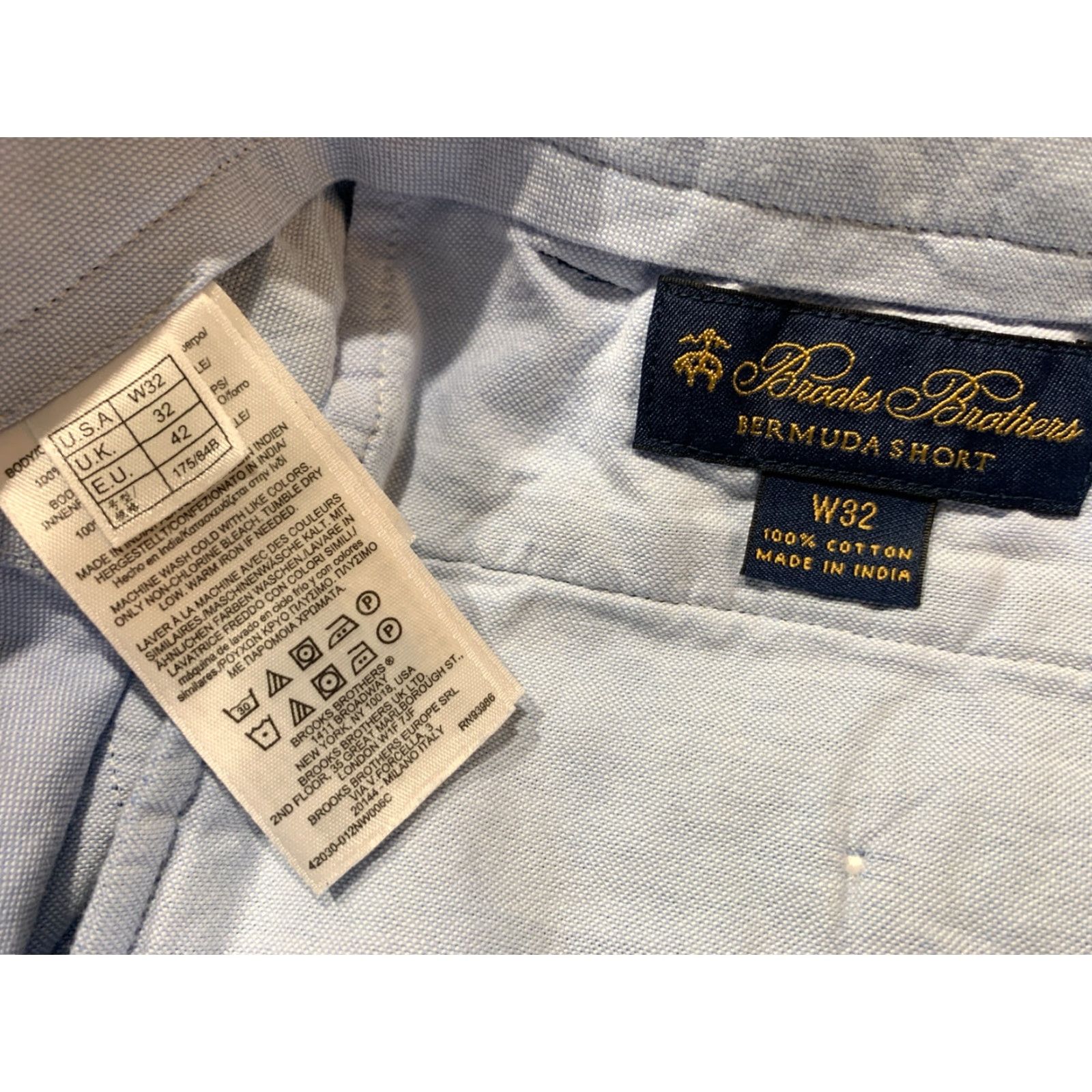 Brooks Brothers Brooks Brothers Men's Bermuda Shorts 32 Blue Plaid Cotton 9" Inseam Regular Fit Size US 32 / EU 48 - 3 Thumbnail