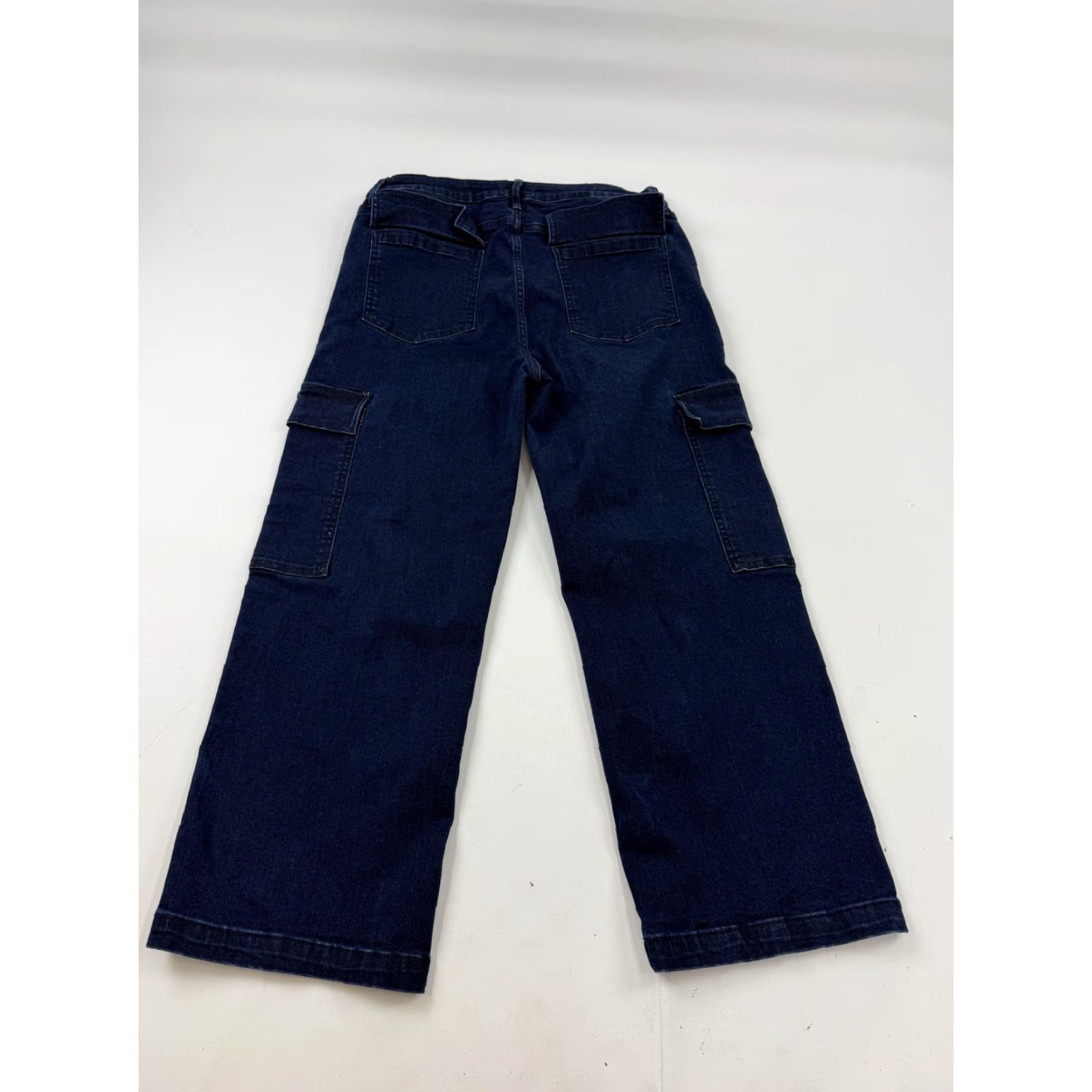 Vintage Driftwood Jeans Womens 32 Dark Wash Blue Wide Leg Relaxed Cargo Stretch Denim Size 24" / US 00 / IT 34 - 7 Thumbnail