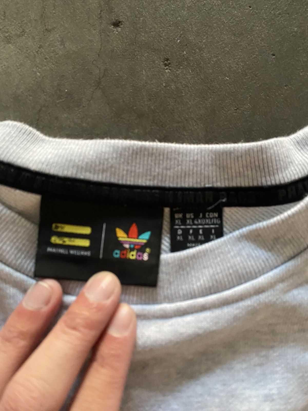 Adidas × Humanrace × Pharrell XL Humanmade Adidas Pharrell Gray Sweater Size US XL / EU 56 / 4 - 2 Thumbnail