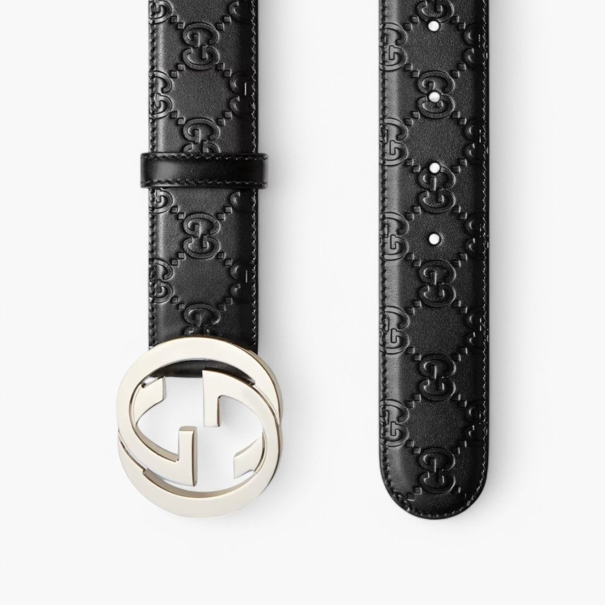 Gucci Gucci Black Interlocking Belt size 95cm Size 38 - 2 Thumbnail