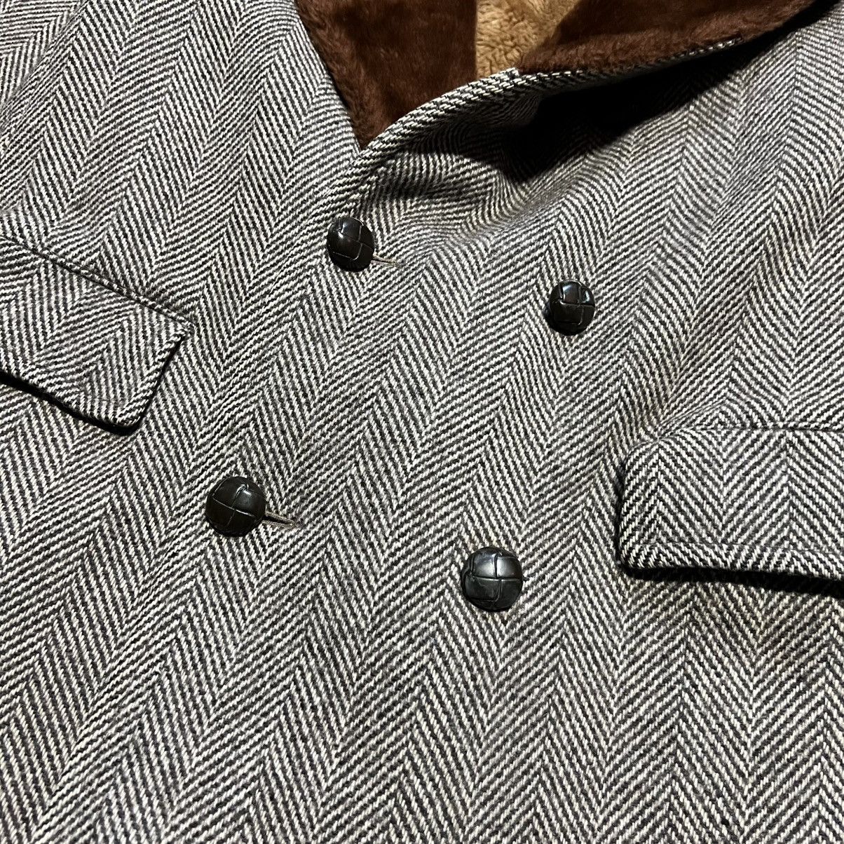 Vintage Vintage 70s Climatic Herringbone Wool Trench Overcoat Fur Size US M / EU 48-50 / 2 - 7 Thumbnail