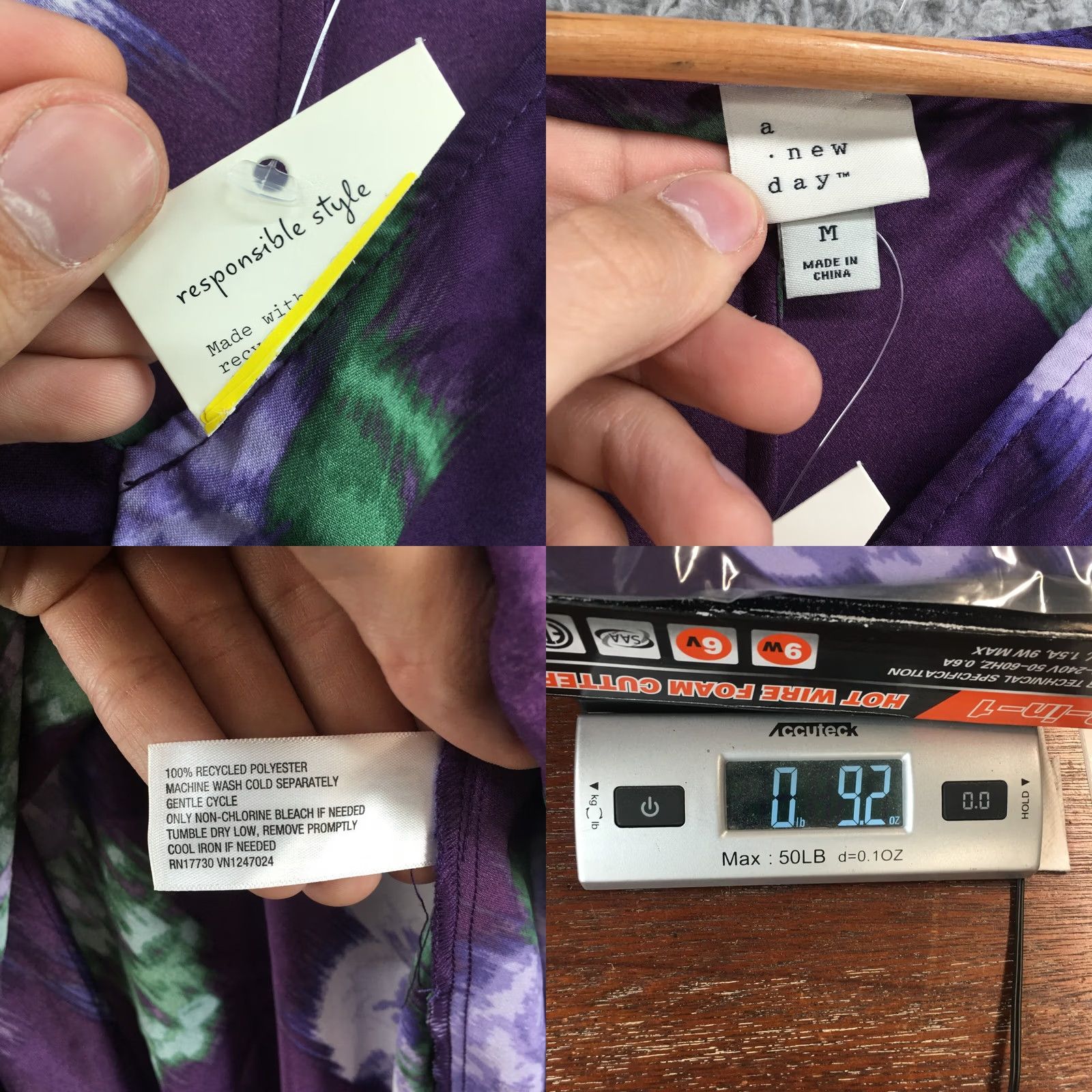 Vintage A New Day Midi High Low Dress Womens XS Navy Floral V-Neck Crepe Purple NEW Size M / US 6-8 / IT 42-44 - 9 Thumbnail