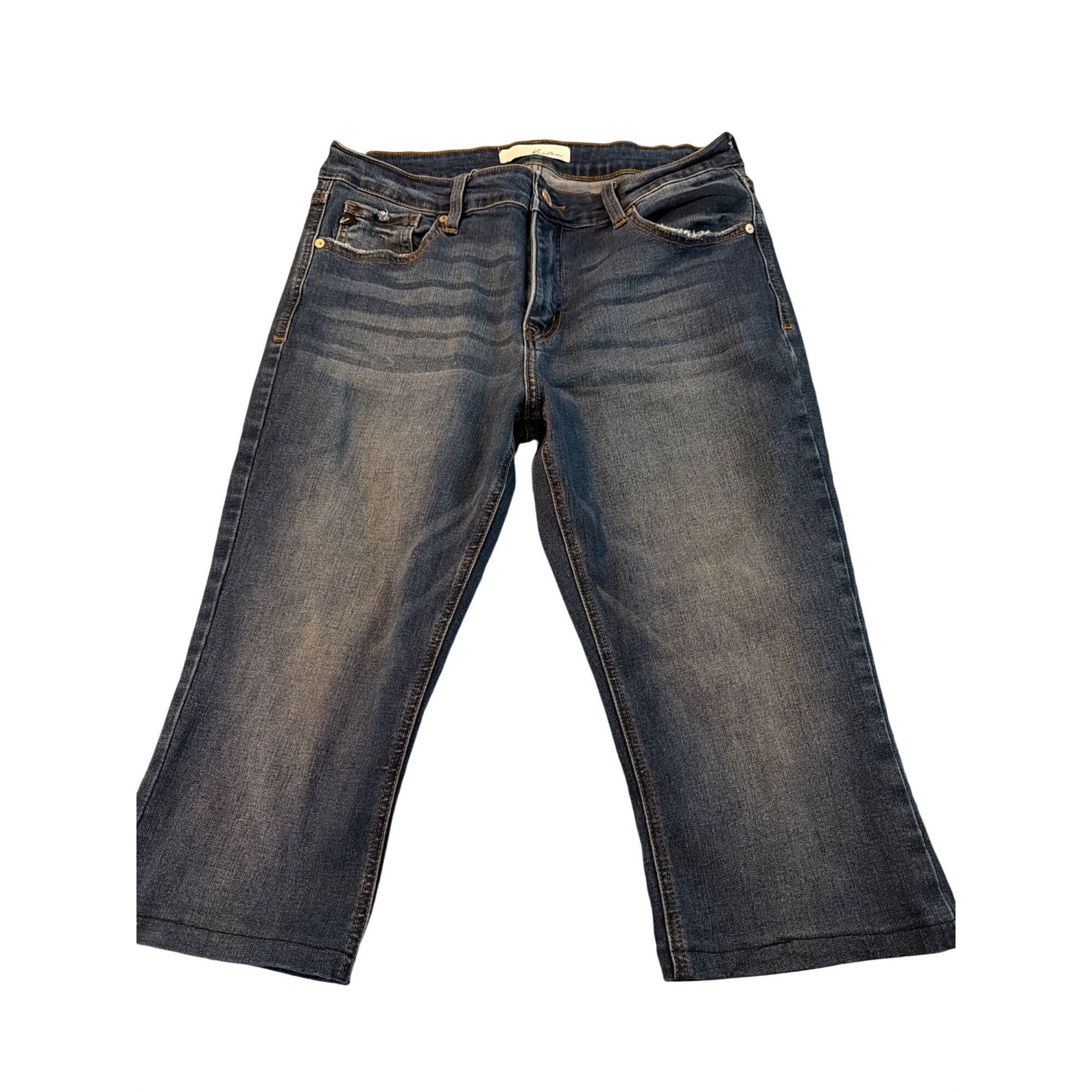 Kancan USA Kancan Capri Blue Denim Jeans Distressed Mid Rise Stretch Da Size 32" / US 10 / IT 46 - 1 Thumbnail
