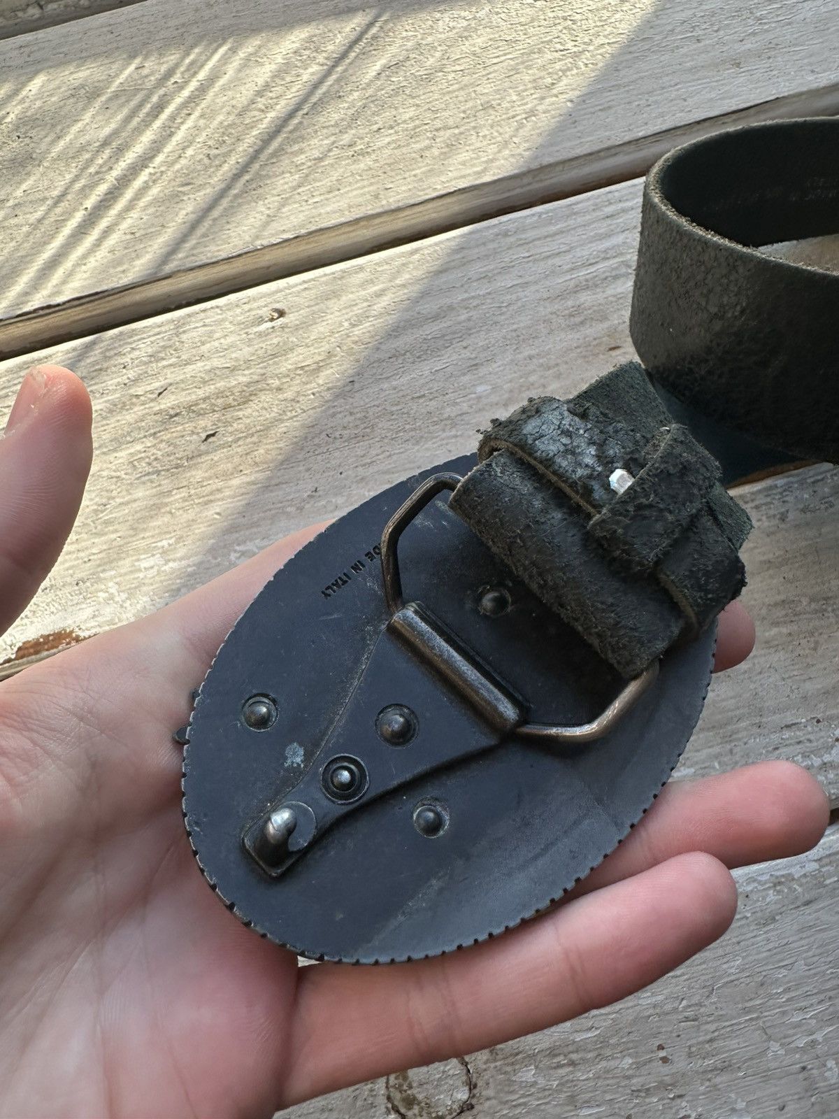 Guess 🚨GUESS CROWN BIG BUCKLE VINTAGE BELT ITALY COW RARE OPIUM Size ONE SIZE - 5 Thumbnail