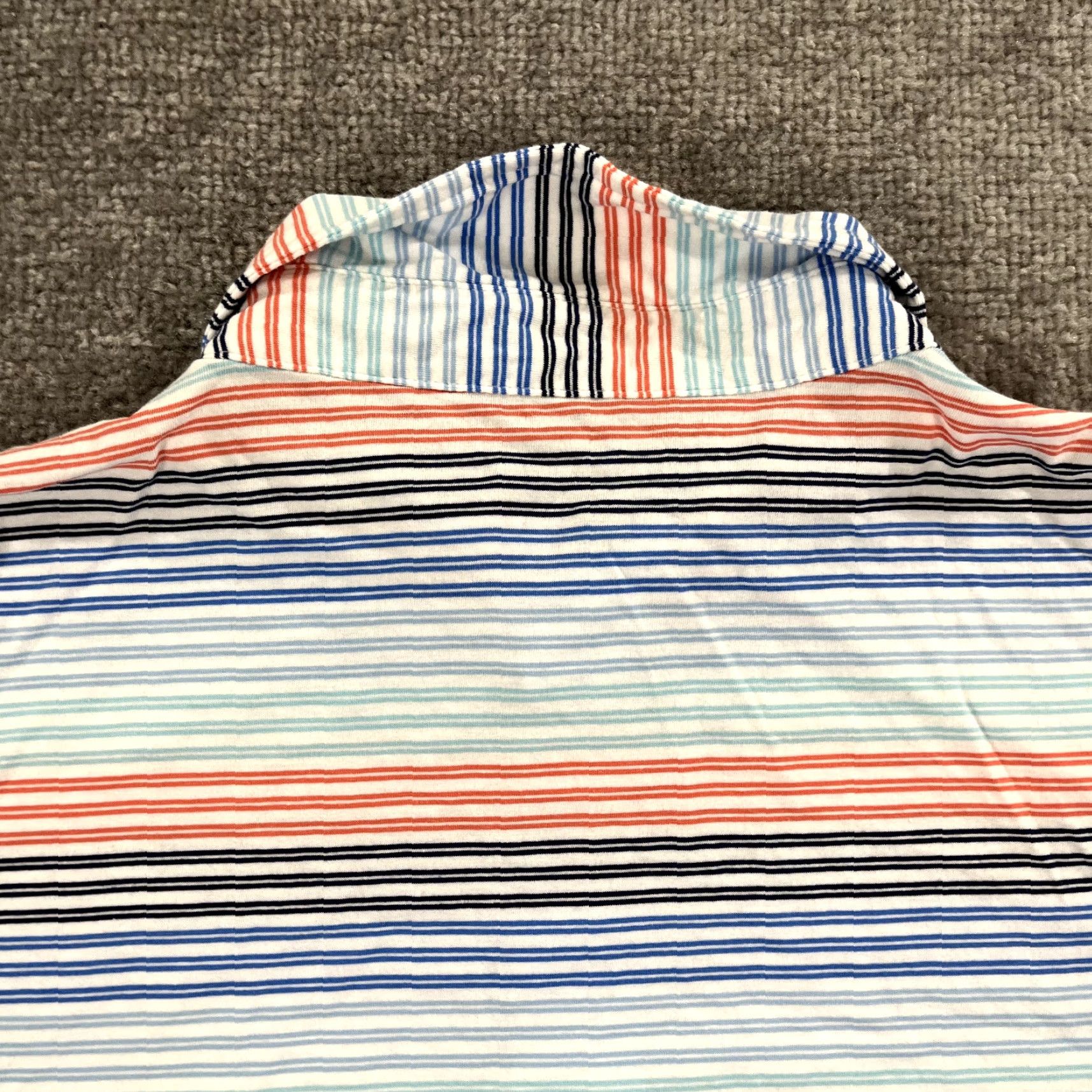 Peter Millar PETER MILLAR Polo Shirt Men Large Multicolor Striped Blue White Pima Cotton Golf Shirt Size US L / EU 52-54 / 3 - 7 Thumbnail