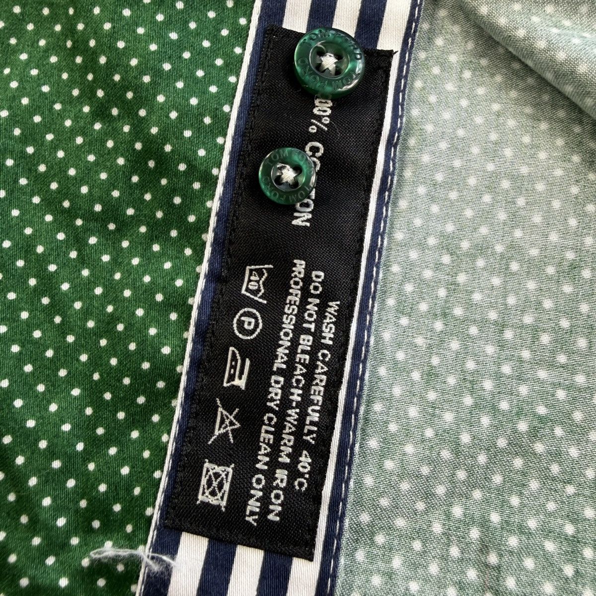 Tom Ford Tom Ford Polka Dot Cotton Shirt Luxury Designer Green Button Size US M / EU 48-50 / 2 - 8 Thumbnail
