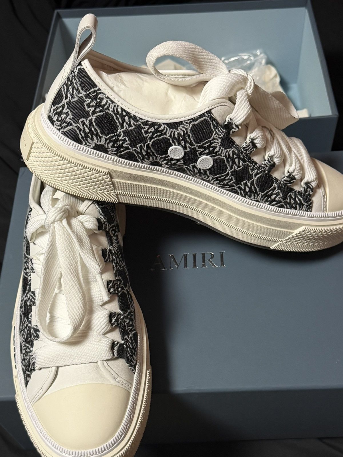 Amiri AMIRI MA QUAD COURT LOW | Black, White & Cream | 42 EU | Size US 9 / EU 42 - 4 Thumbnail