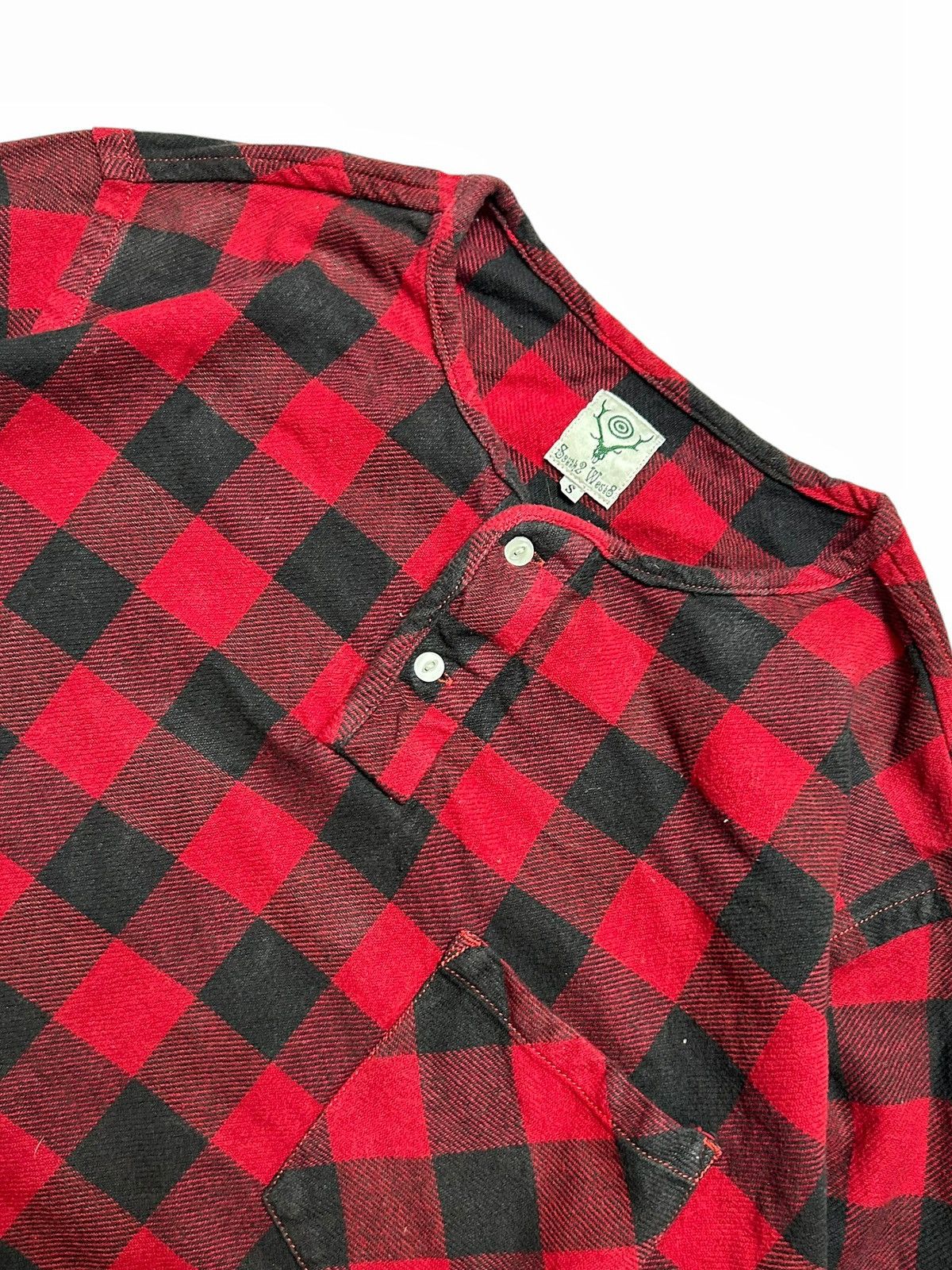 South2 West8 South2 West8 S2W8 Nepenthes Plaid Flannel Collarless Shirt Size US L / EU 52-54 / 3 - 4 Thumbnail