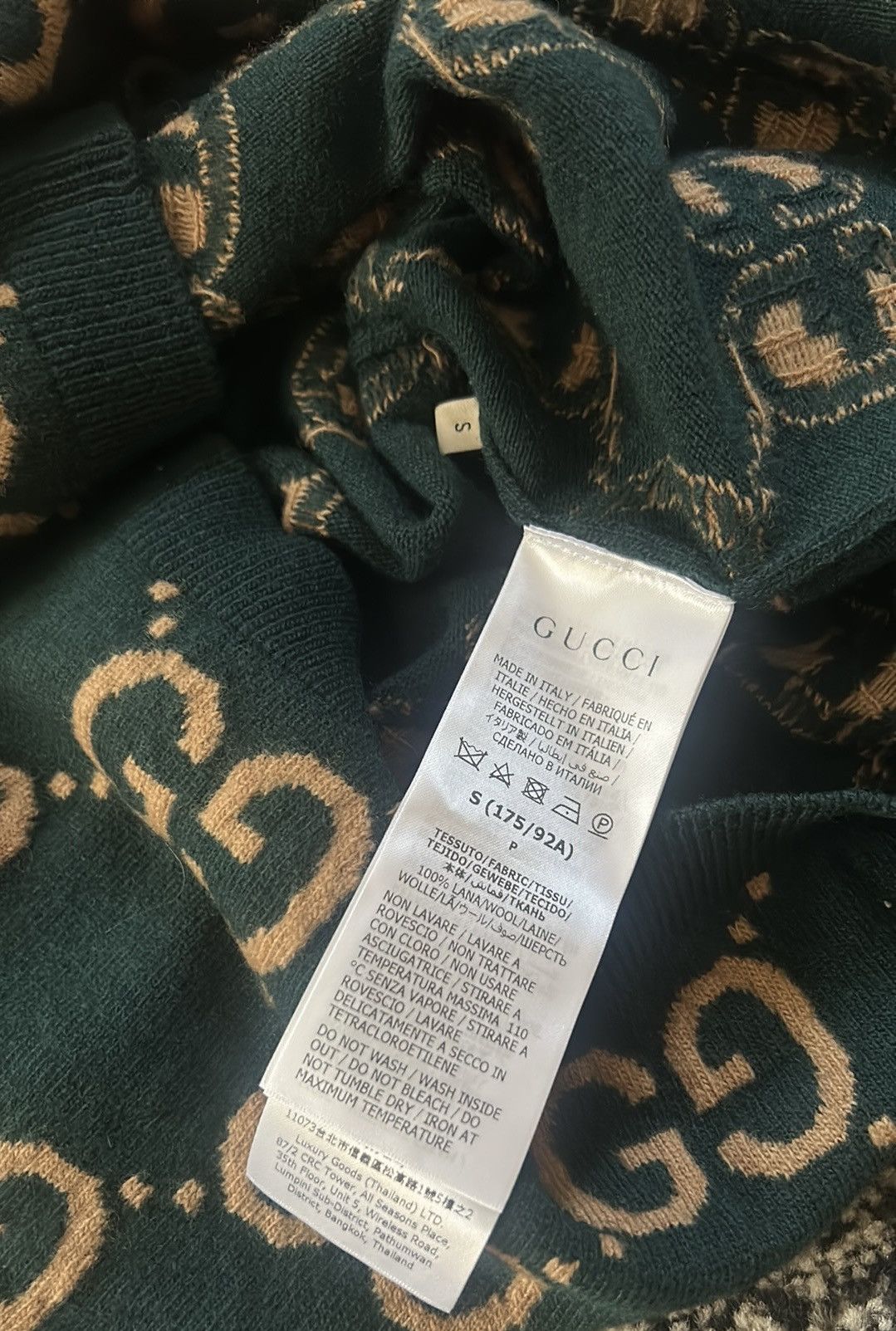 Gucci Gucci GG Monogram Crewneck Knitted Jacquard 100%wool Sweater Size US S / EU 44-46 / 1 - 5 Thumbnail