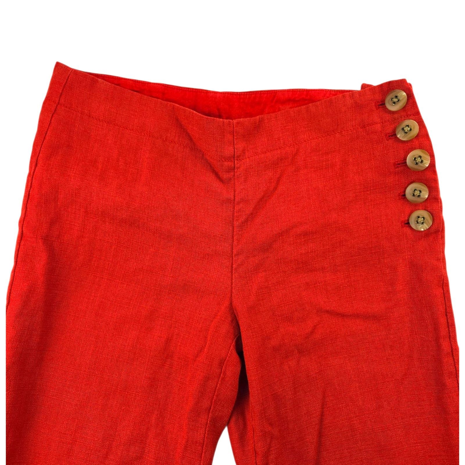 Anthropologie Elevenses by Anthropologie | Red Edisto Linen Blend Pants| 4 Size 27" / US 4 / IT 40 - 3 Thumbnail