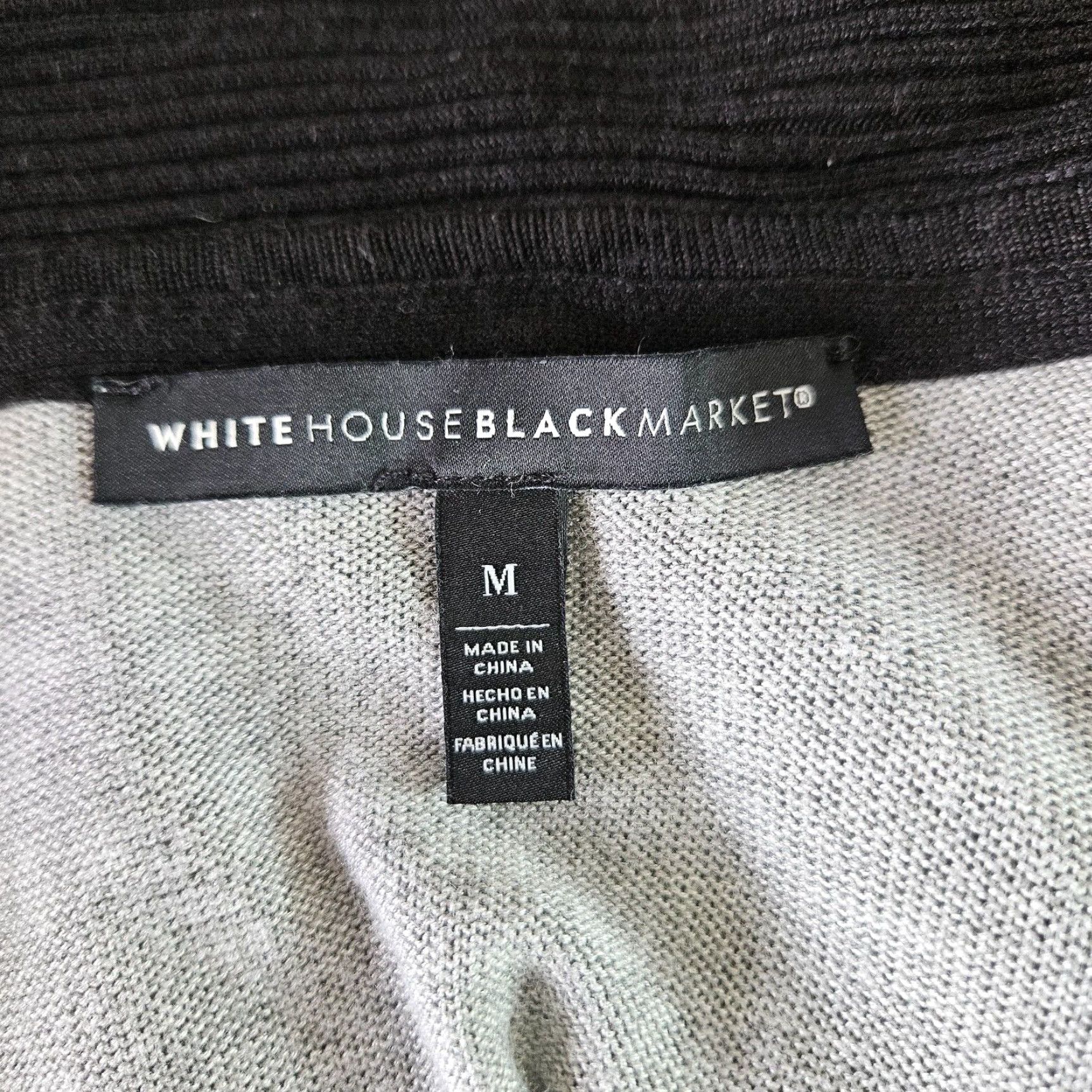 White House Black Market White House Black Market Cardigan Womens Medium Gray Open Front Rayon Knit Sweater Size M / US 6-8 / IT 42-44 - 5 Thumbnail