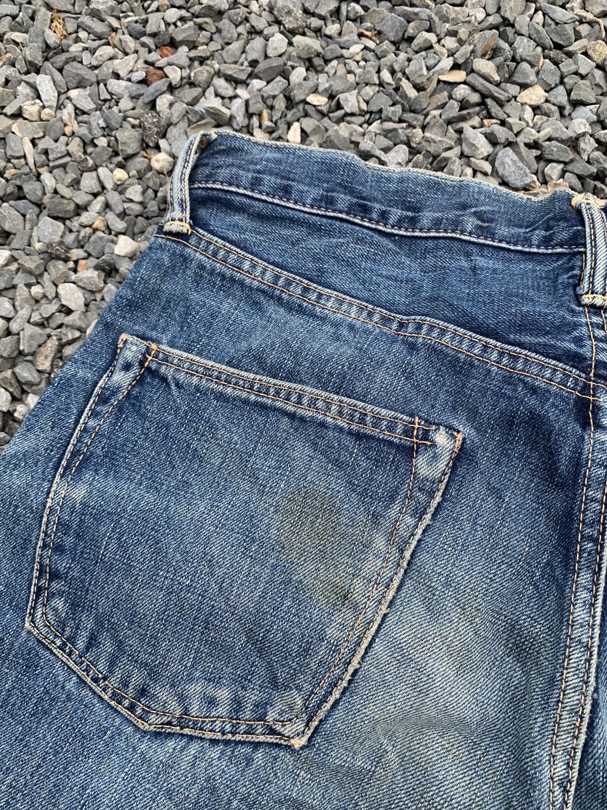 OMNIGOD OMNIGOD 50023 SELVEDGE BUTTON FLY JAPANESE DISTRESSED DENIM Size US 31 - 22 Thumbnail